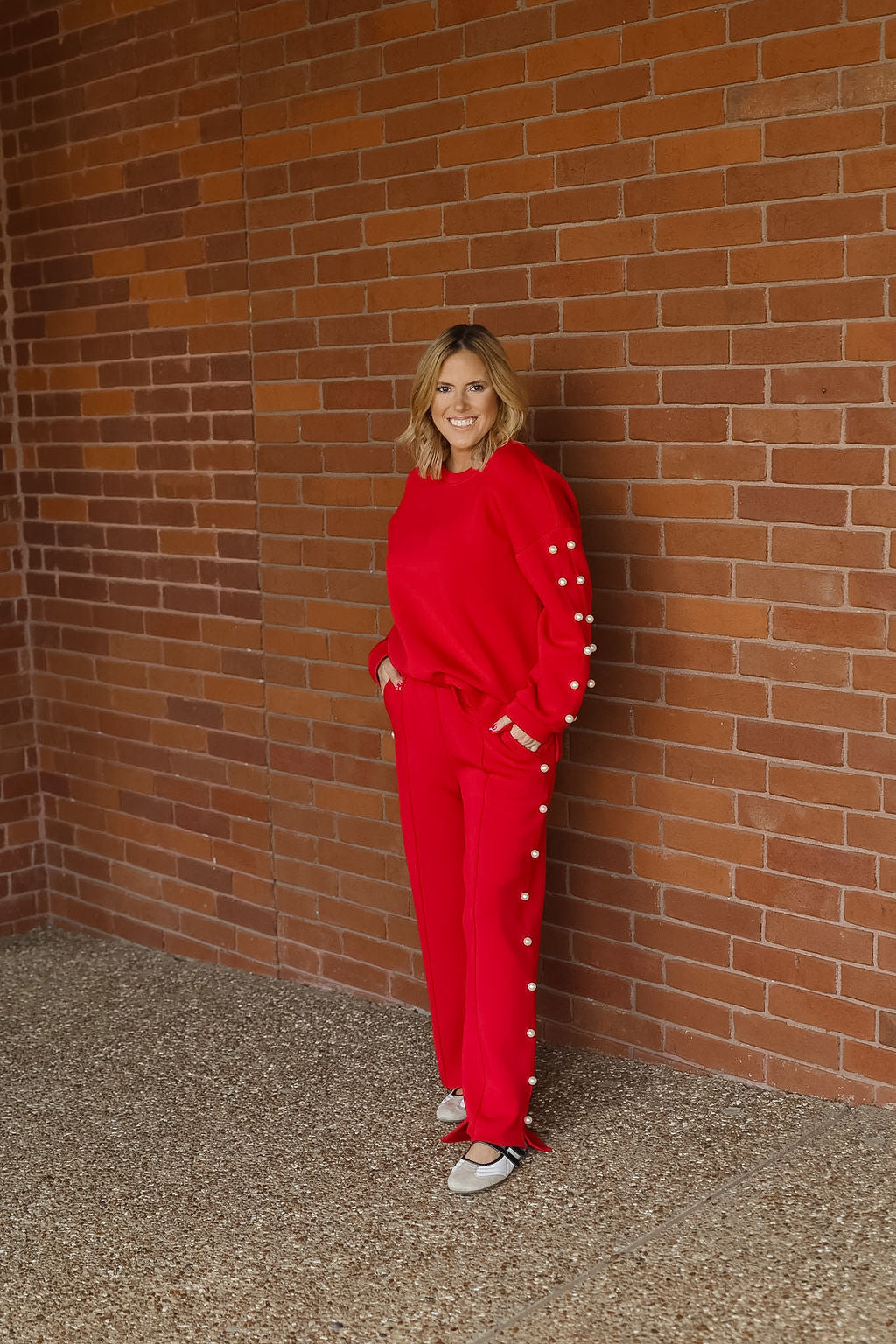 Farrah Pearl Pant - Red