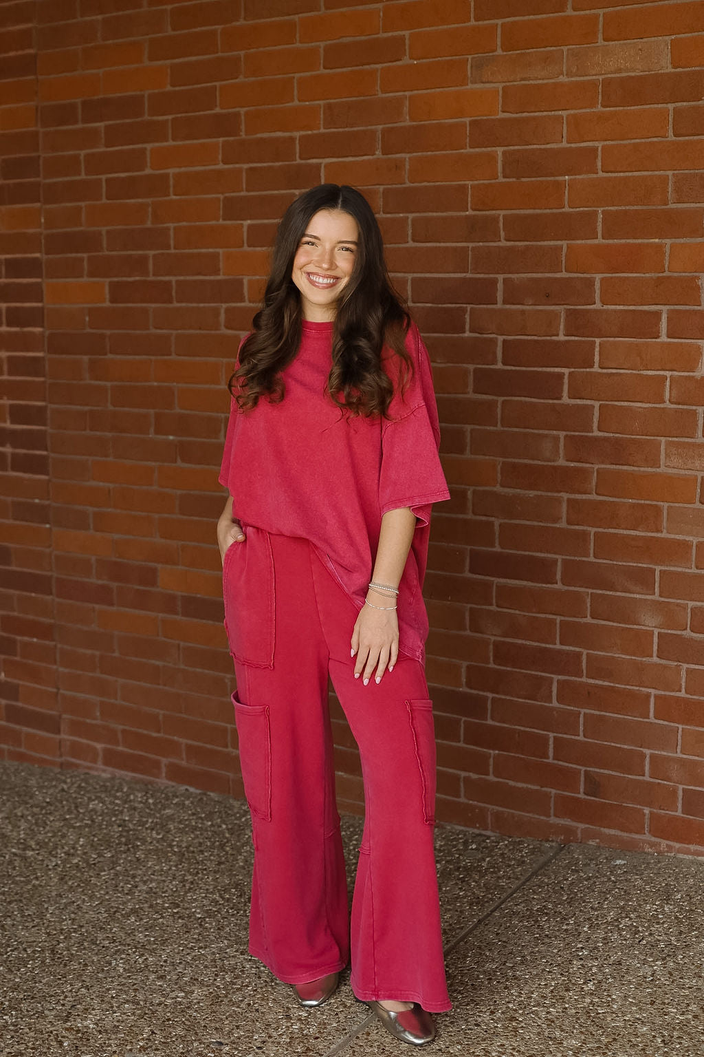 Our Favorite Oversized Basic Tee - Dark Red