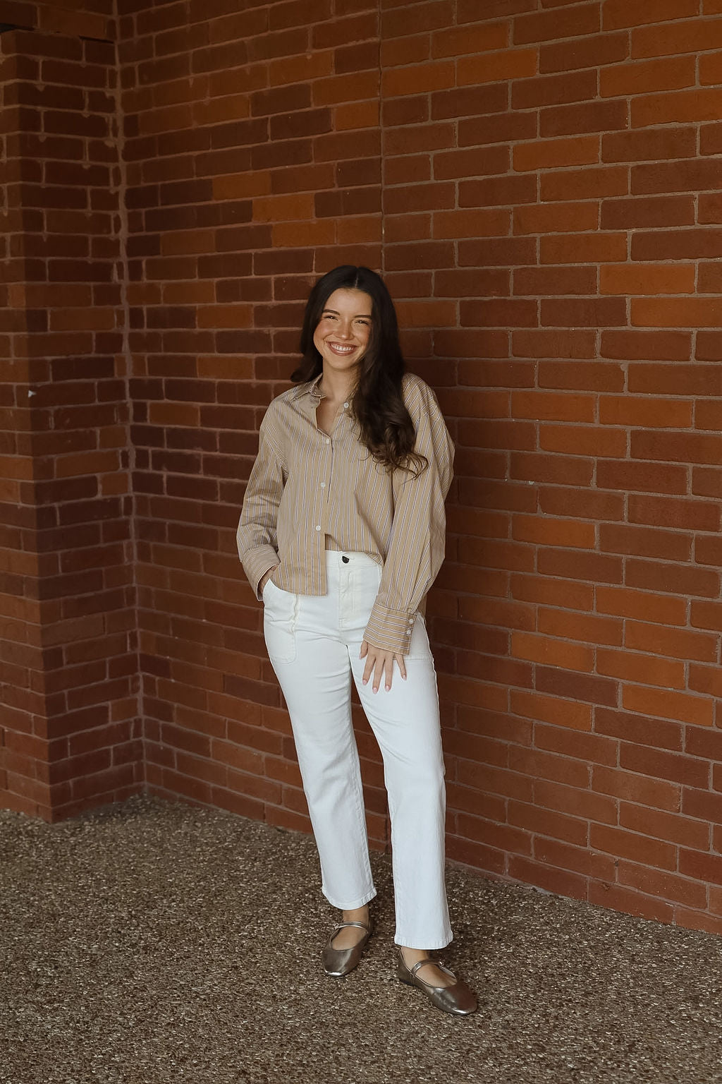 Acorn Stripe Crop Blouse