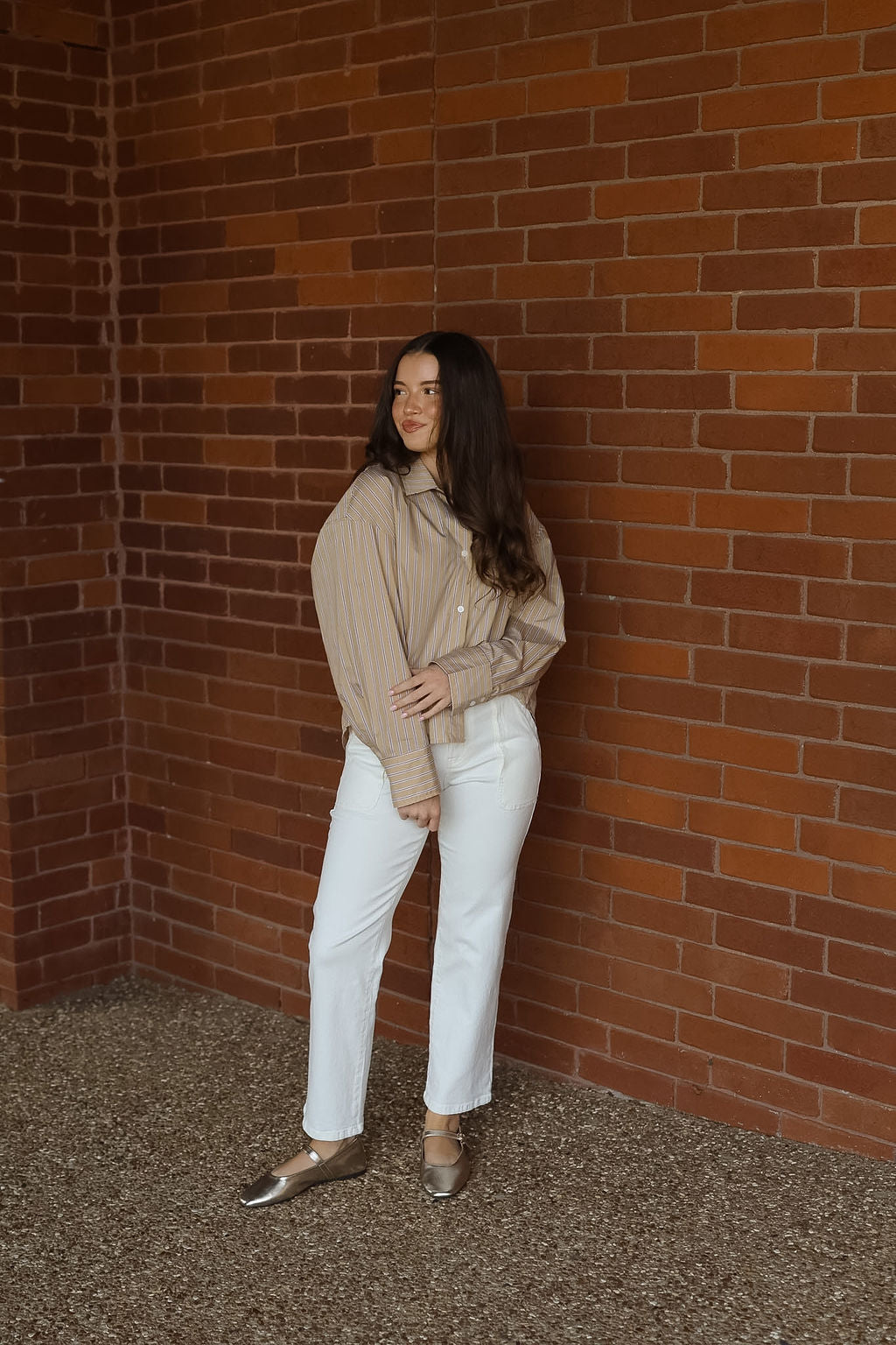 Acorn Stripe Crop Blouse
