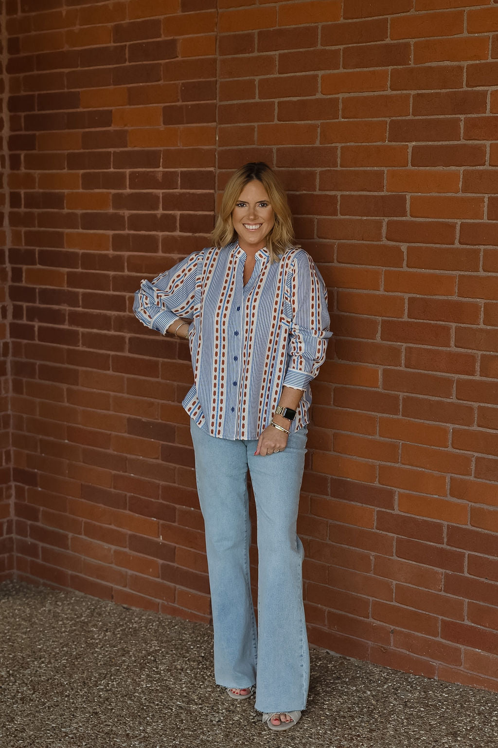 Colonial Stripe Contrast Top