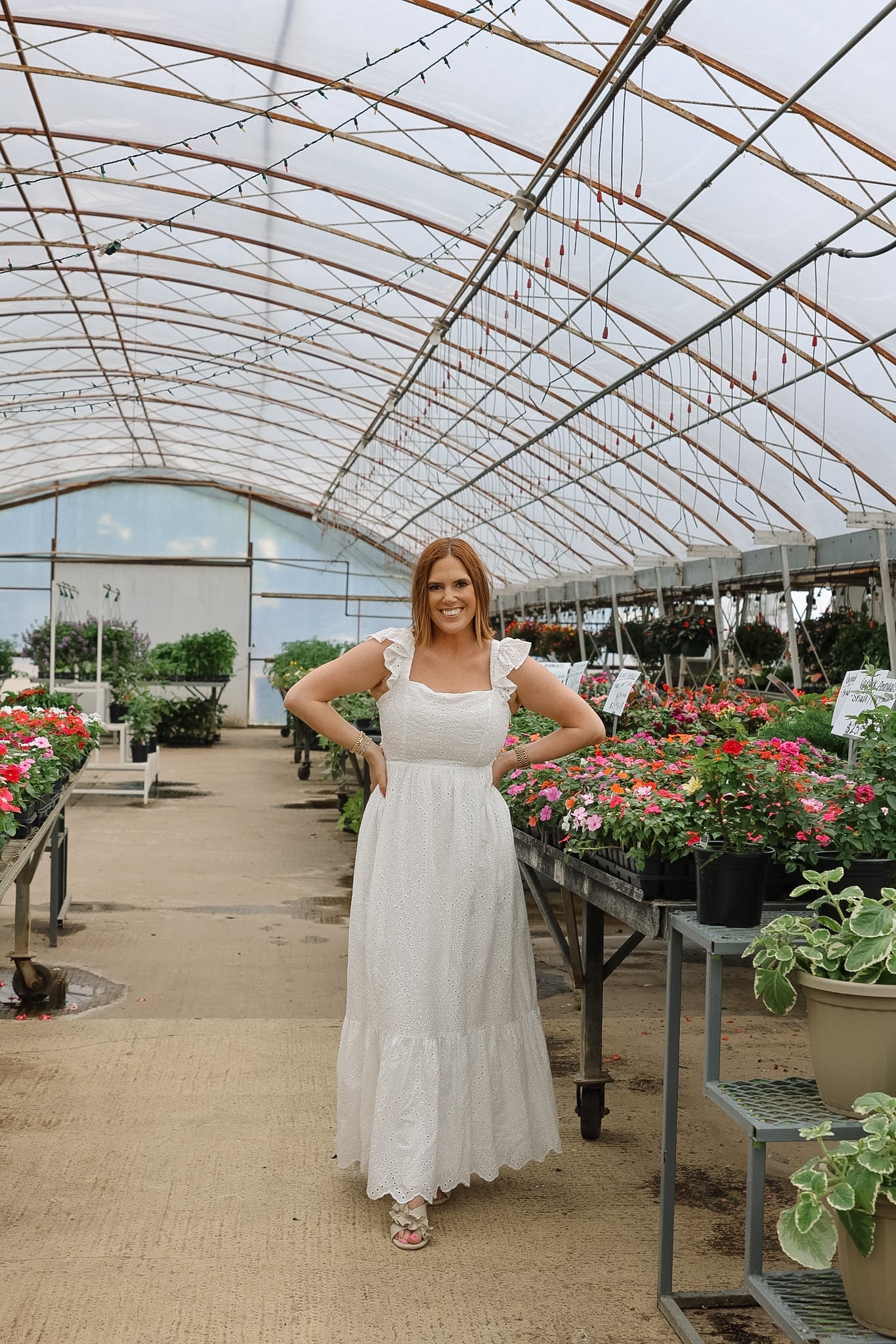 Oleander Midi Dress - White Eyelet