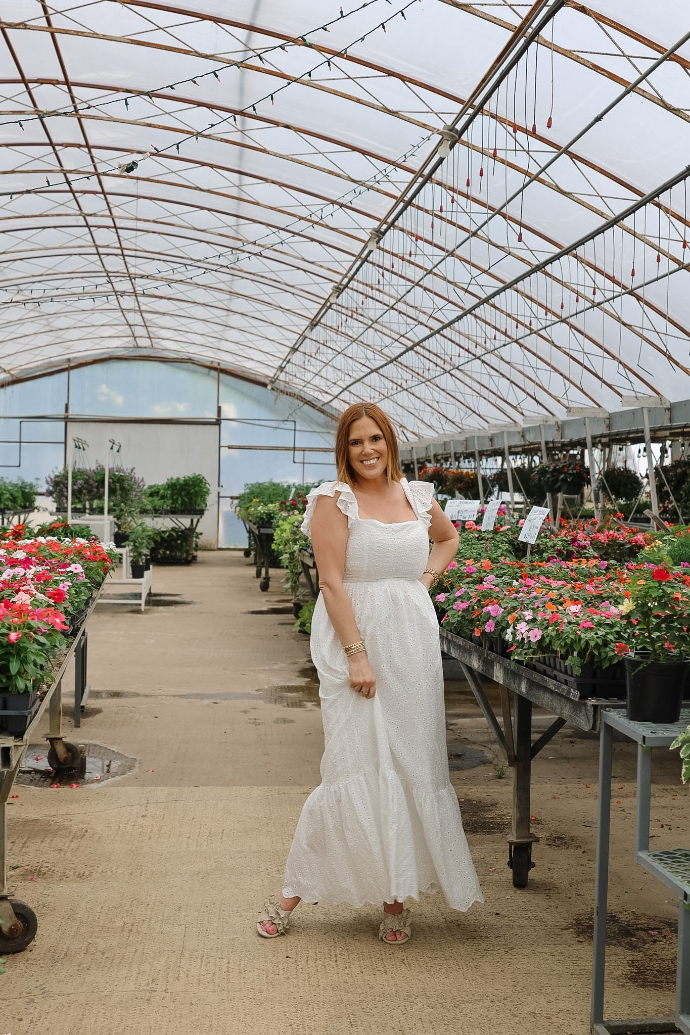 Oleander Midi Dress - White Eyelet