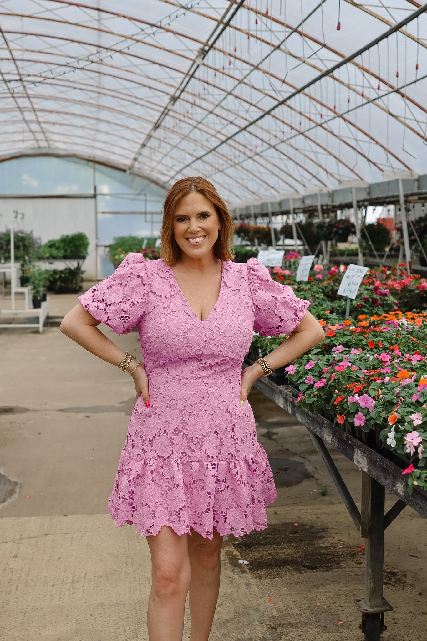 Lilac Floral Lace Mini Dress