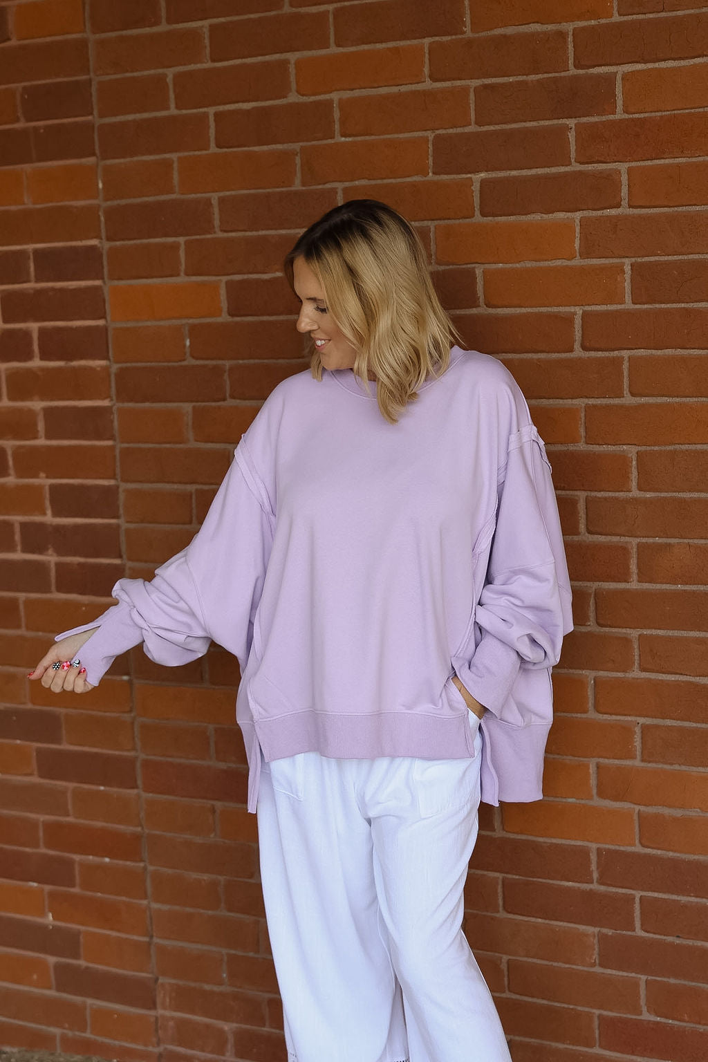 Lavender Oversized Sweatshirt