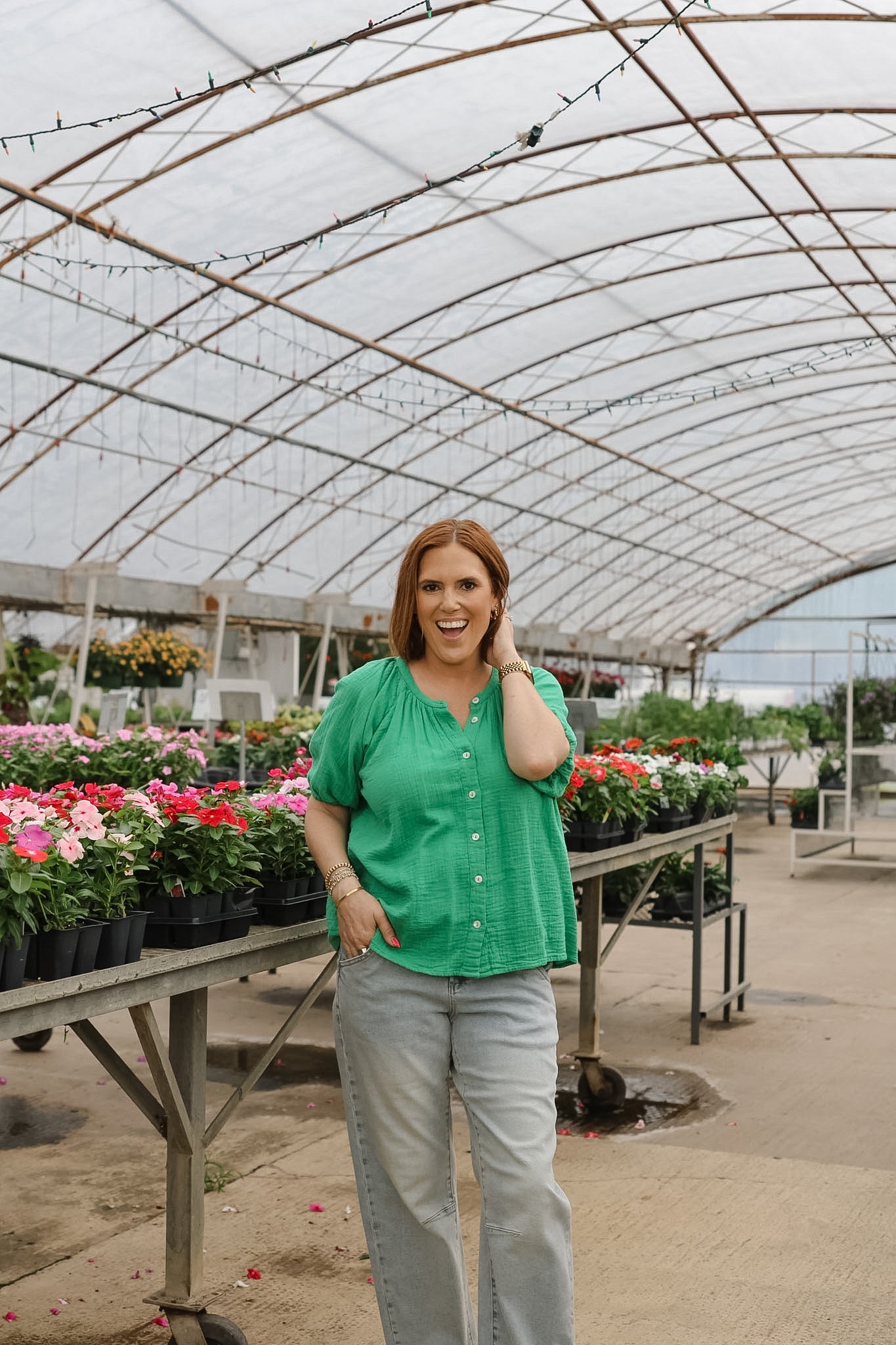 Gina Gauze Top - Kelly Green