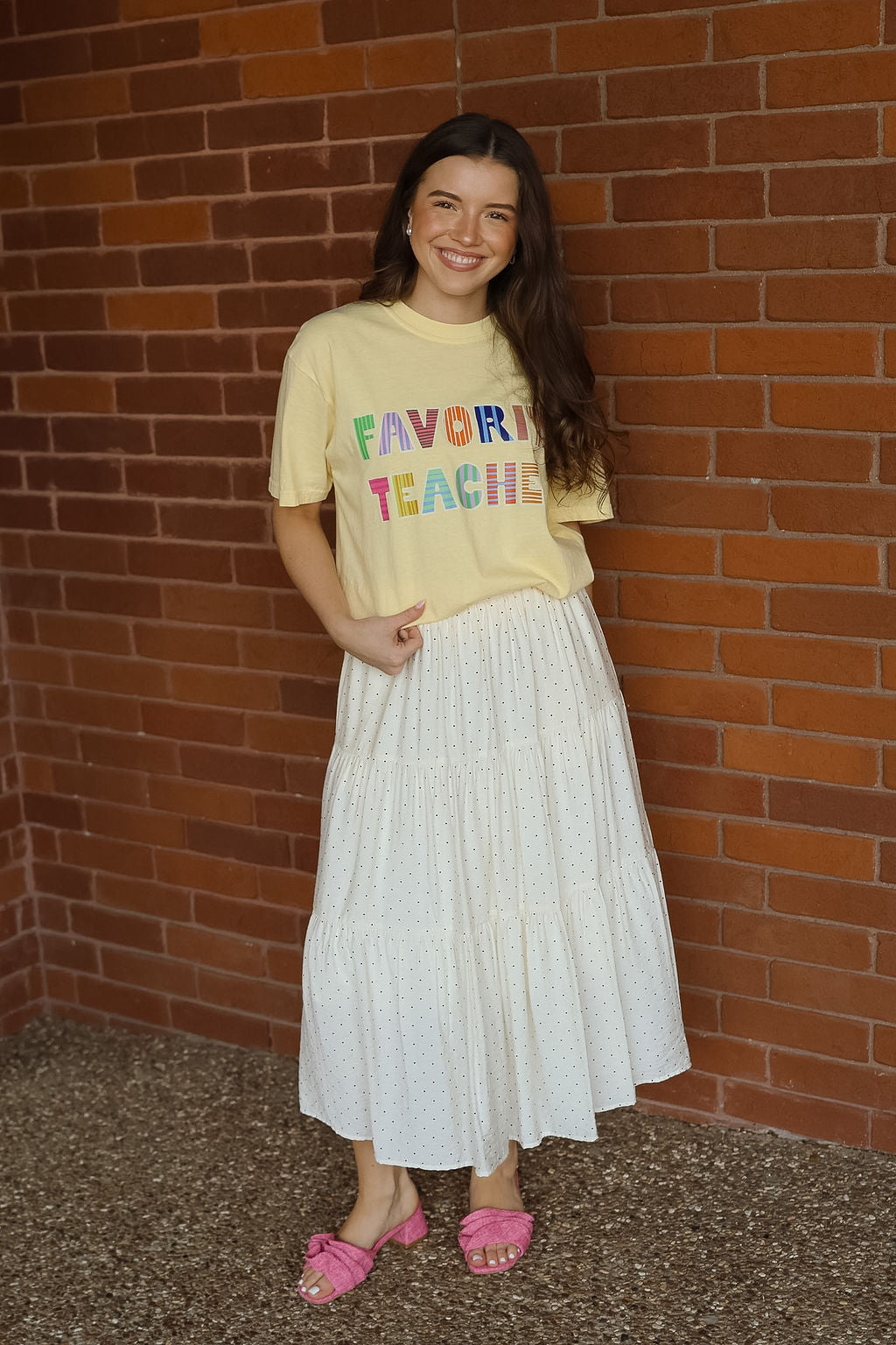 Favorite Teacher Graphic Tee - Yellow