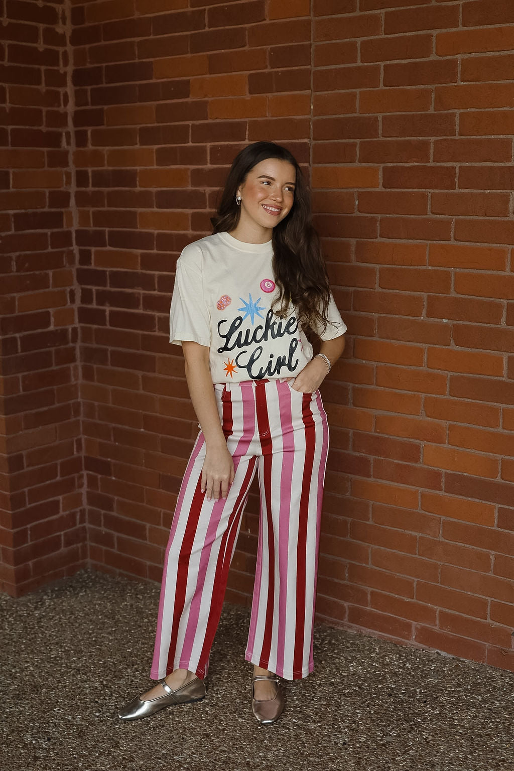 Luckiest Girl Graphic Tee - Ivory