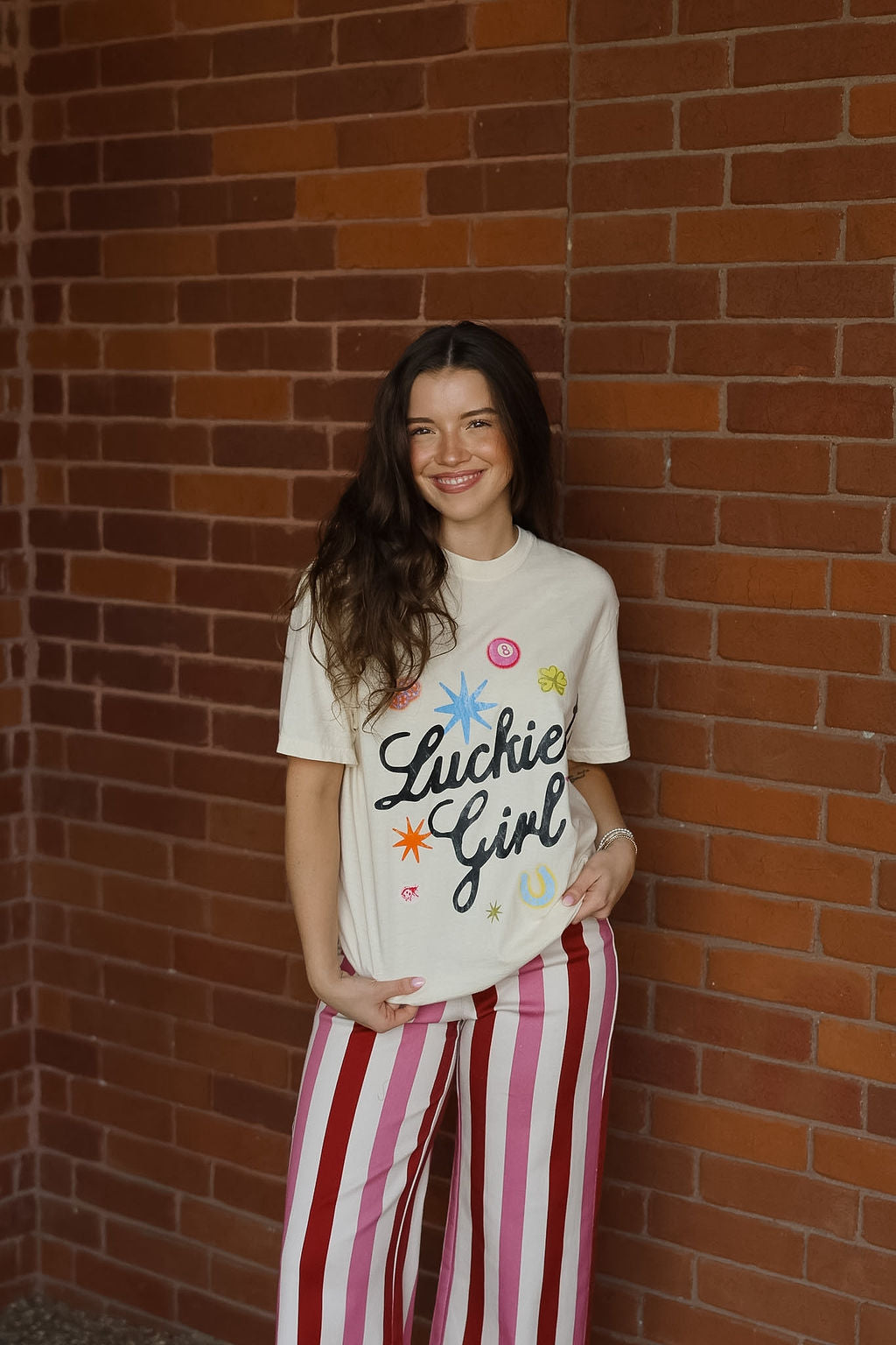 Luckiest Girl Graphic Tee - Ivory