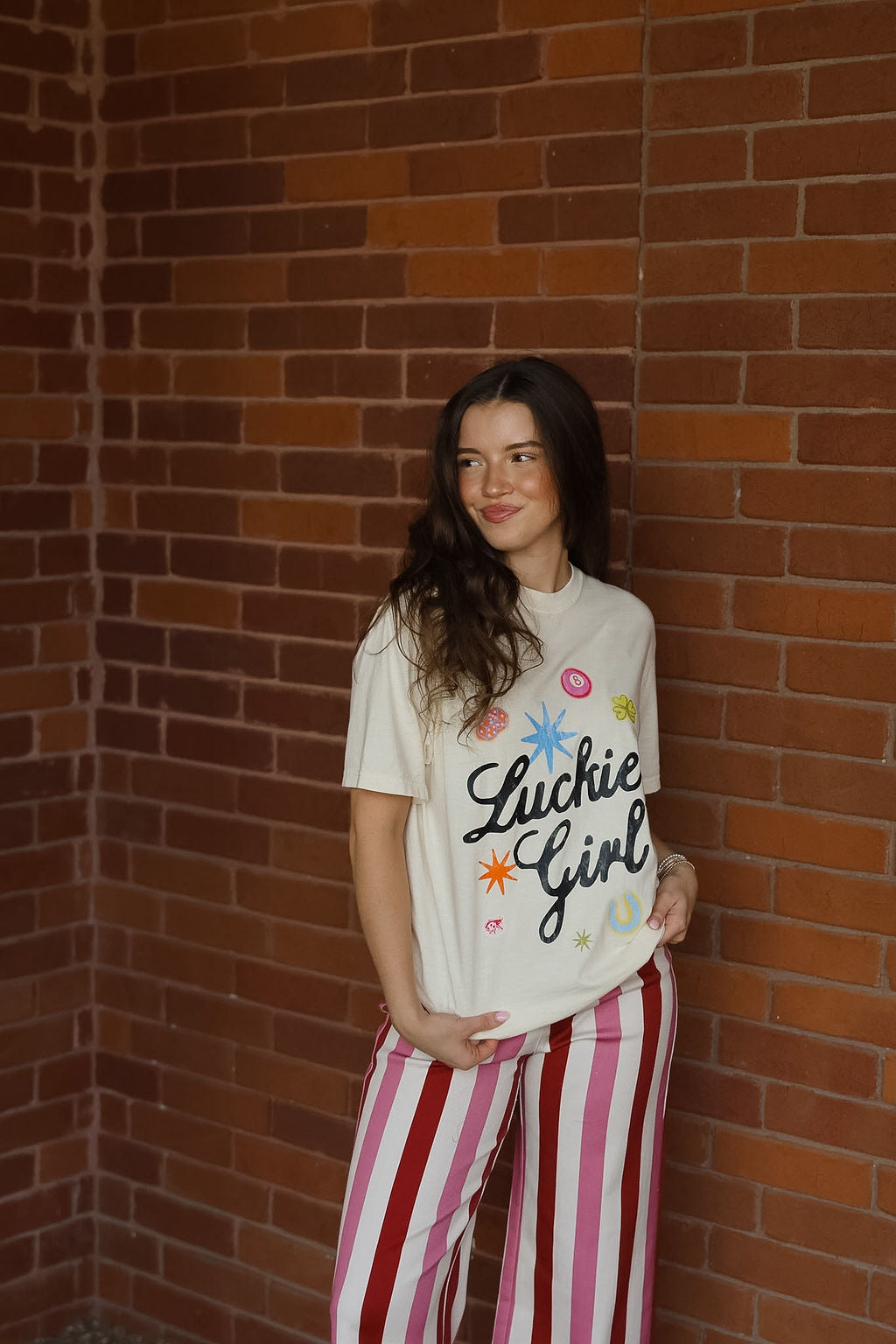 Luckiest Girl Graphic Tee - Ivory