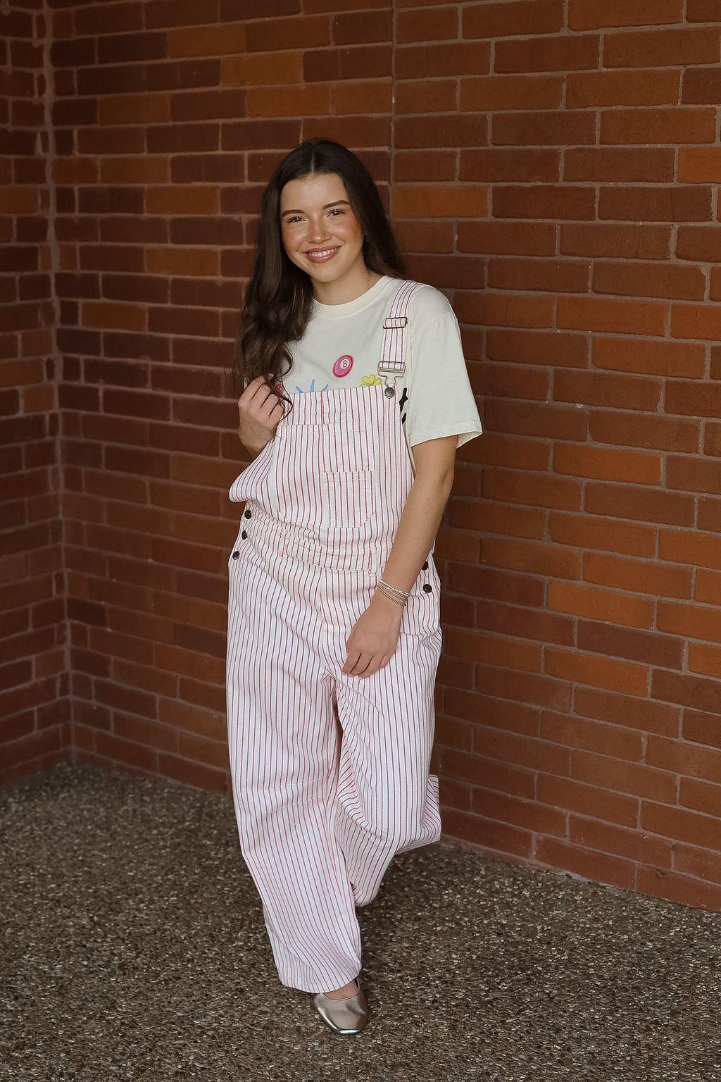 Barrel Overalls - Red Rope Stripe