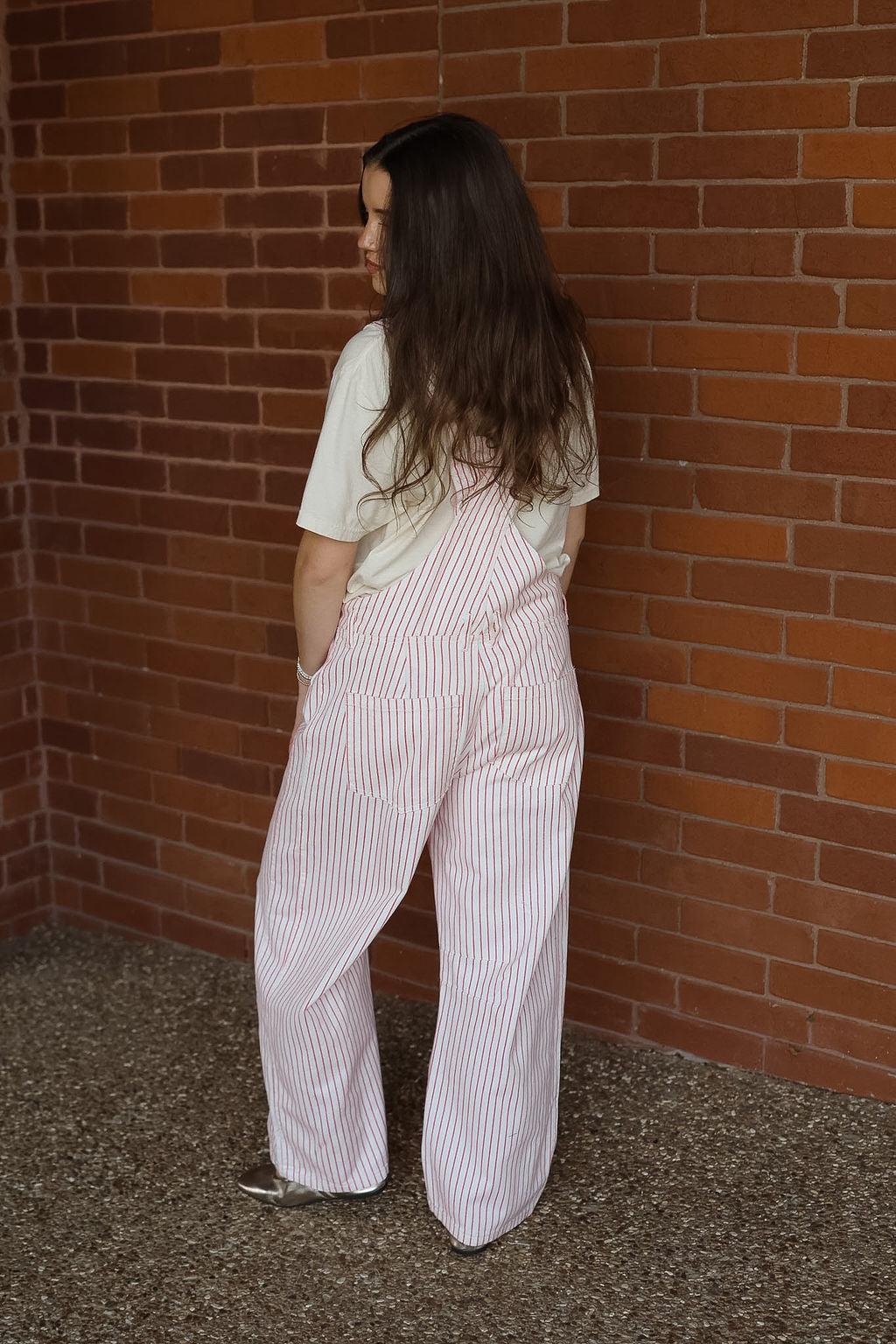 Barrel Overalls - Red Rope Stripe