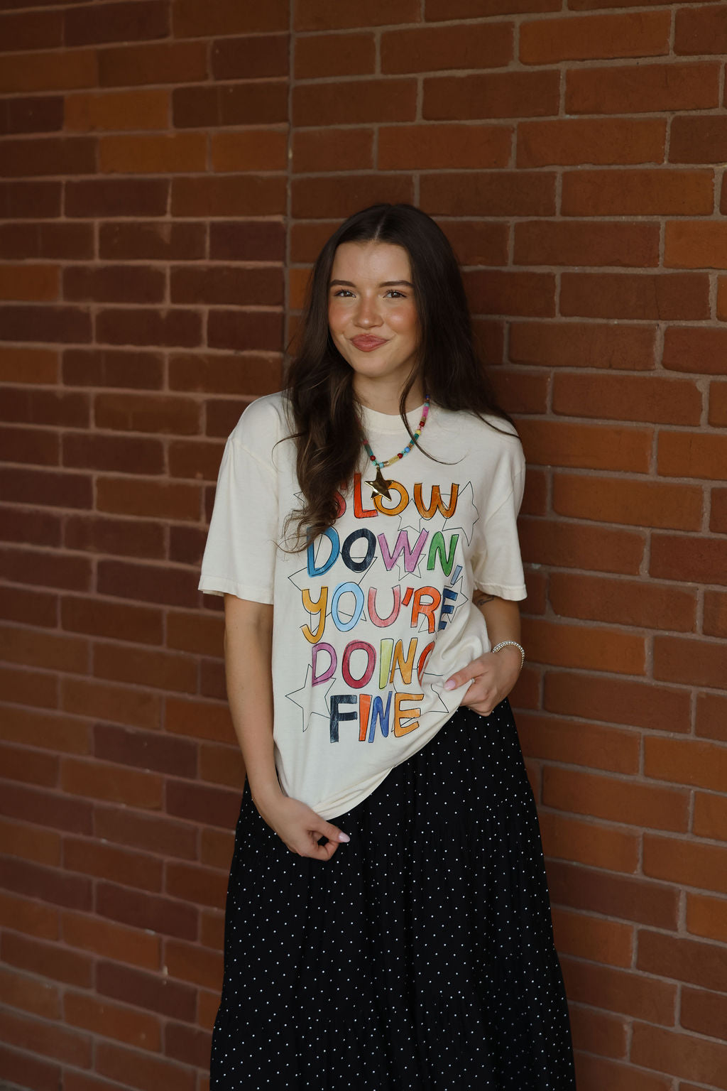 Slow Down Graphic Tee - Ivory