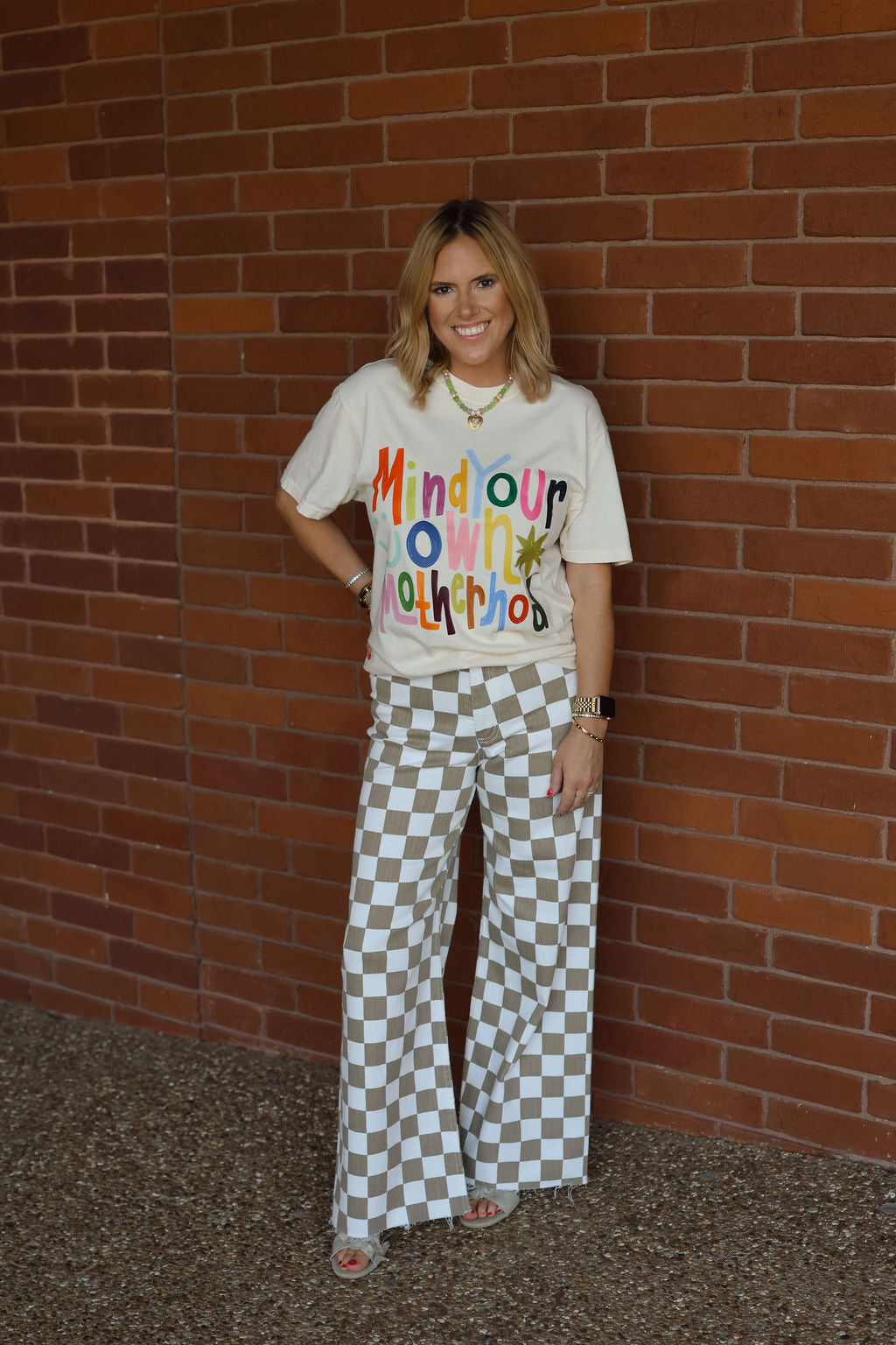Tan Checkered Pants
