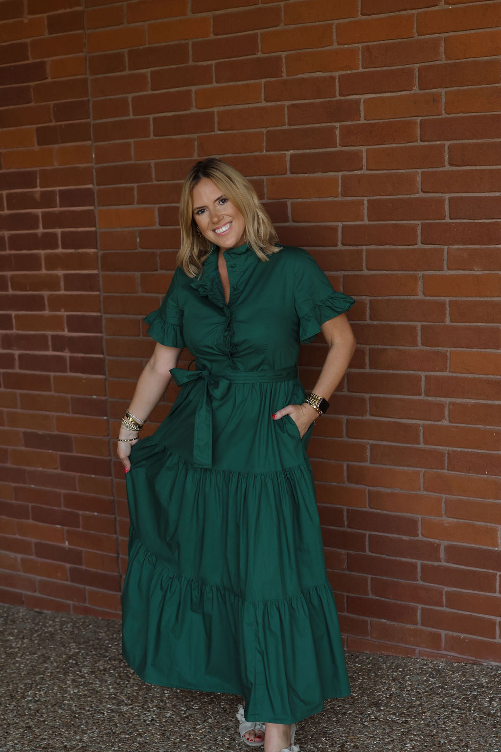 Lena Maxi Dress - Holiday Green