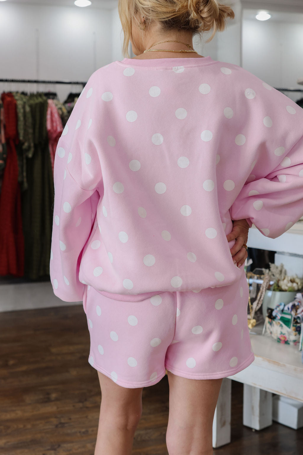 Pink Polka Dot Fleece Set - SOLD AS SET