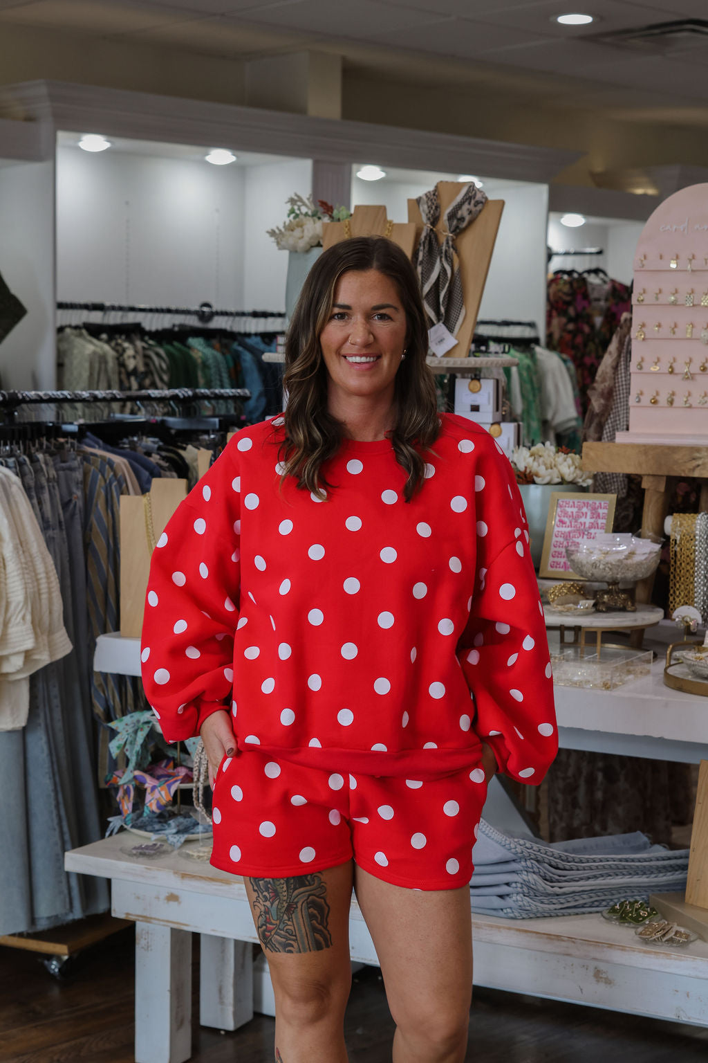 Red Polka Dot Fleece Set - SOLD AS SET