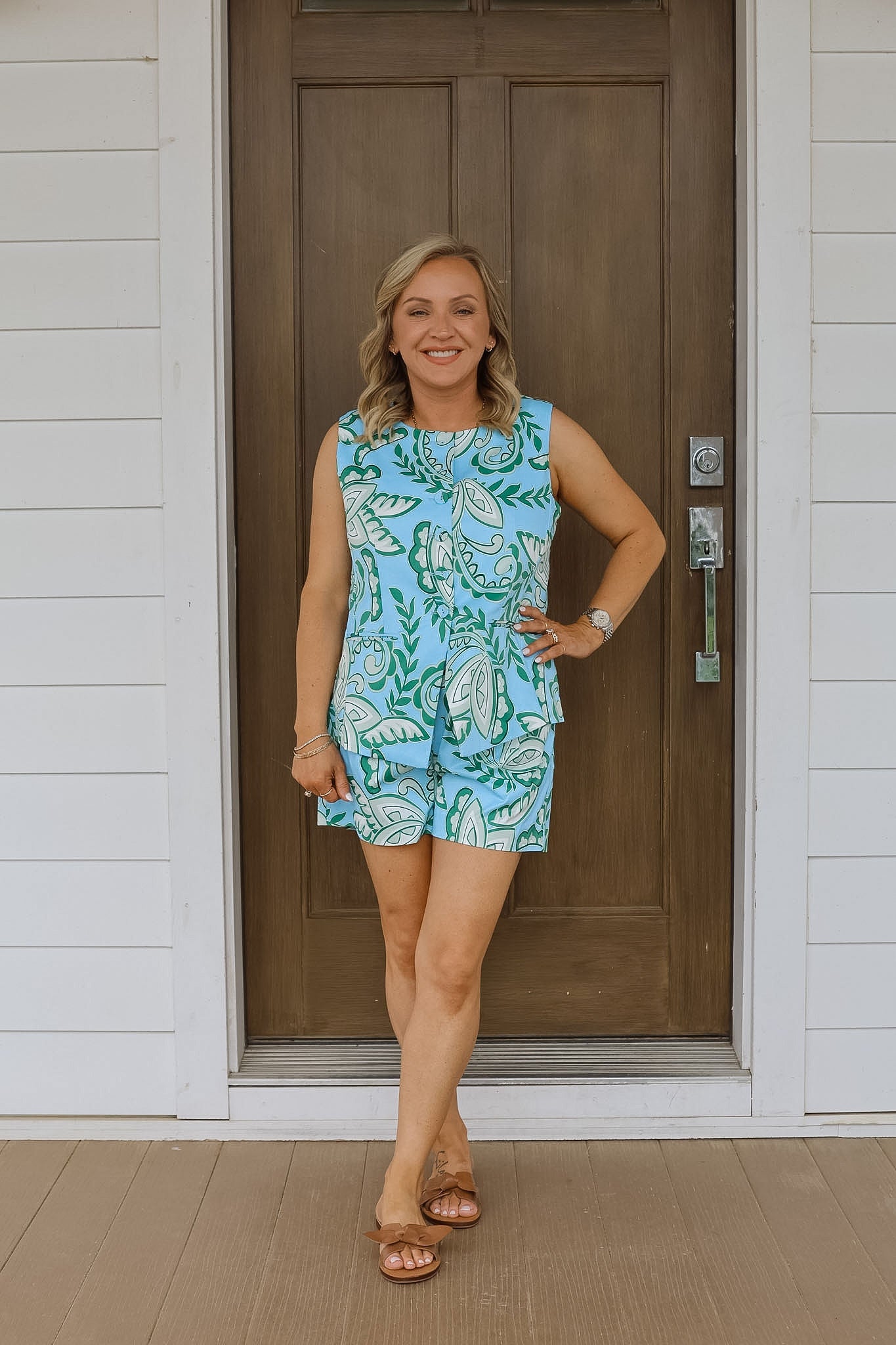 Green Paisley Veronica Shorts