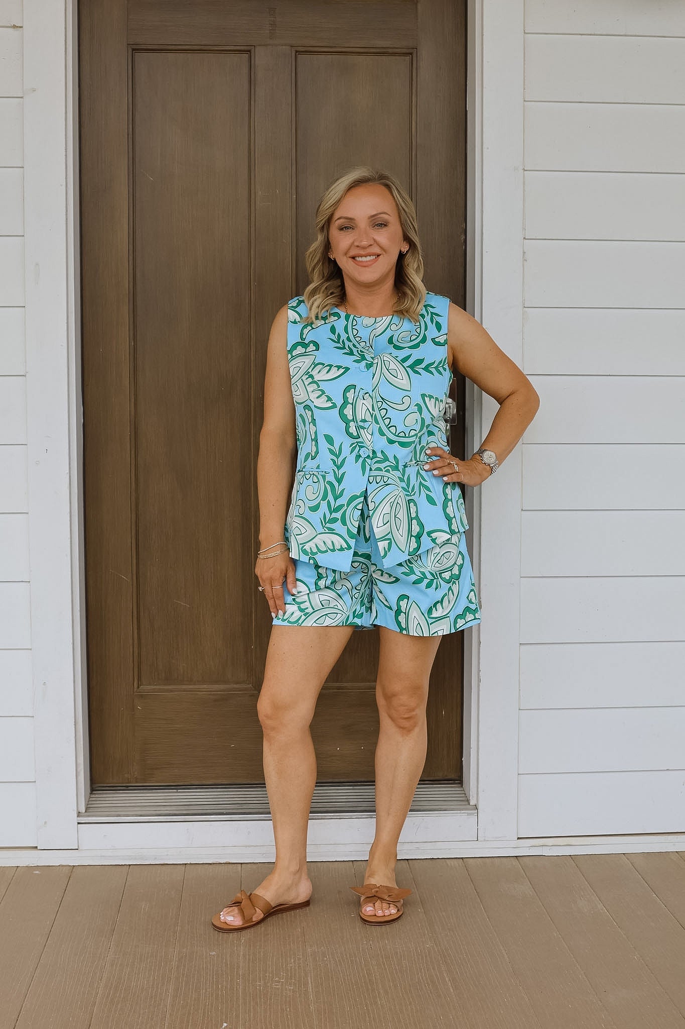 Green Paisley Veronica Shorts