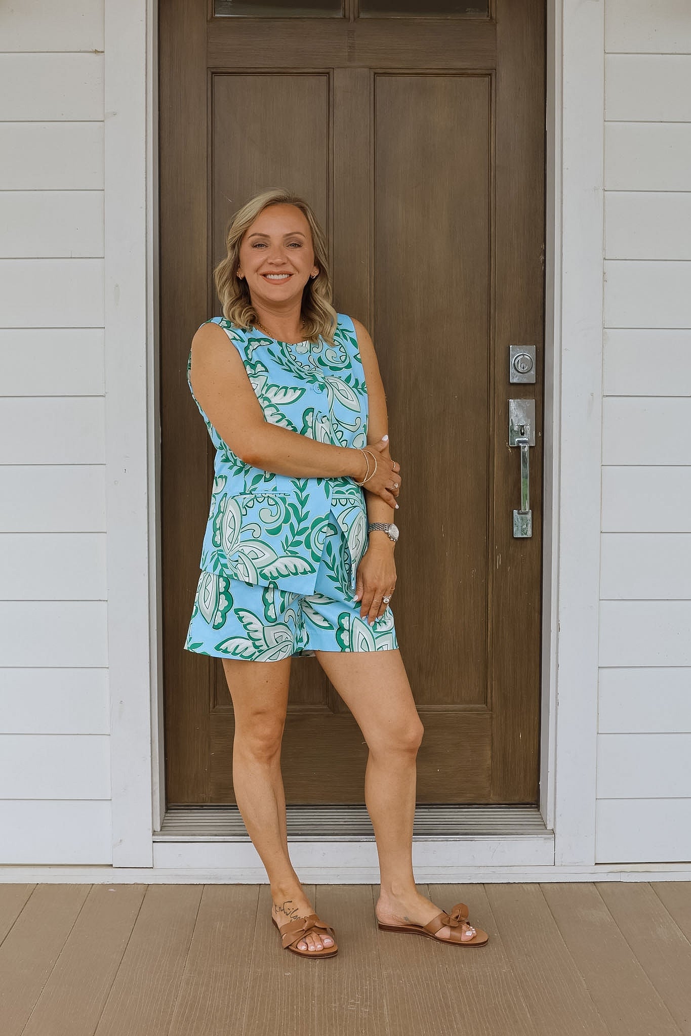 Green Paisley Veronica Shorts