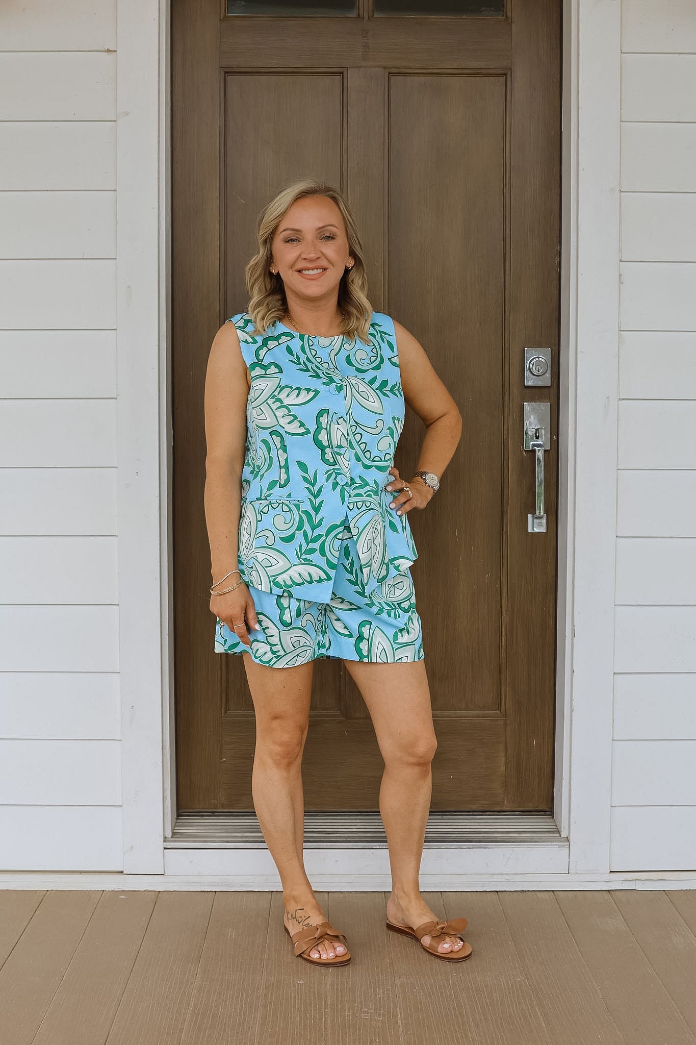 Green Paisley Veronica Shorts