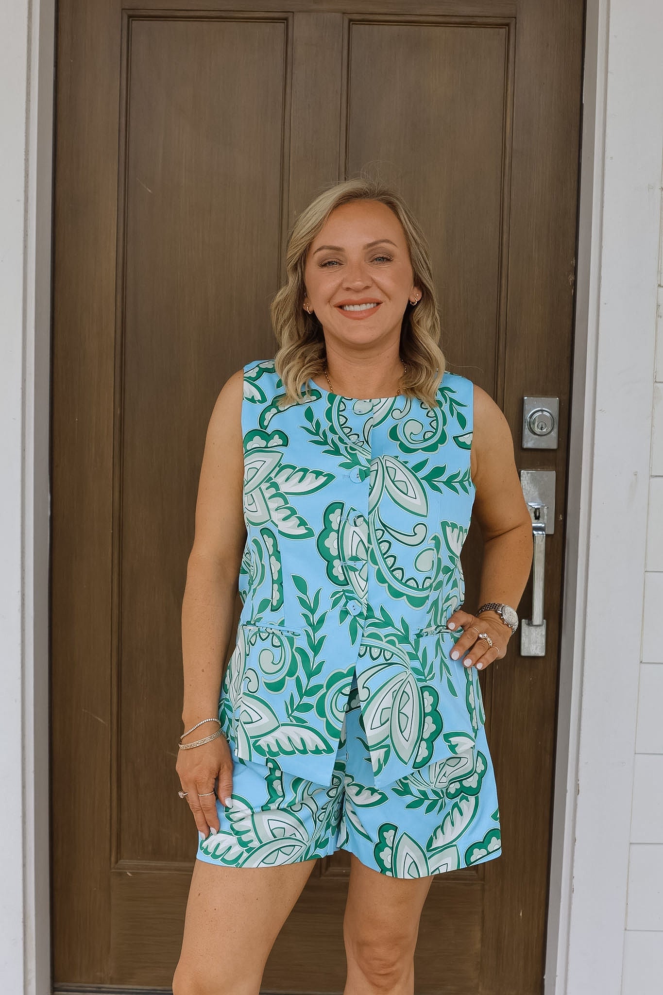 Green Paisley Veronica Shorts