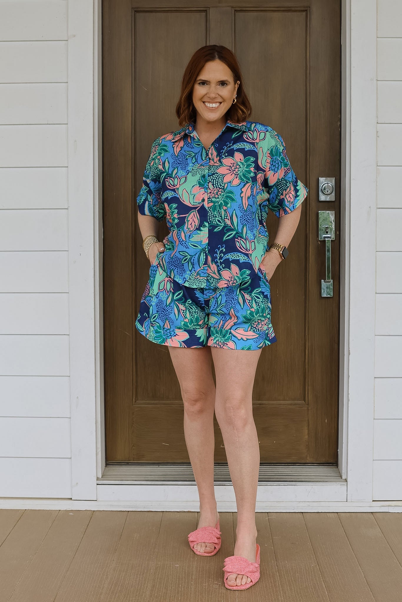 Vivid Vines Pleated Short