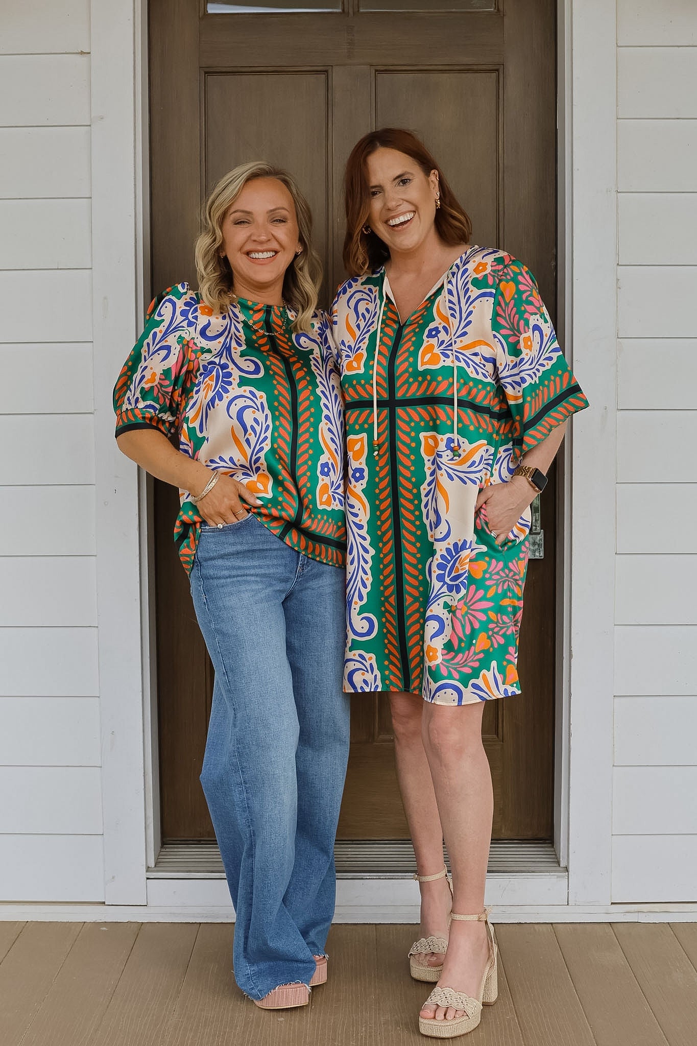 Artistic Scarf Short Sleeve Top