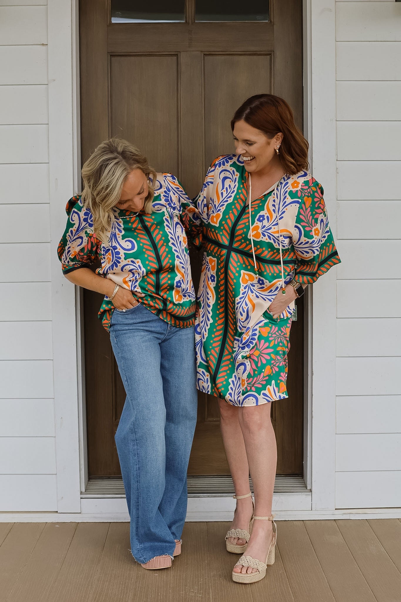 Artistic Scarf Short Sleeve Top