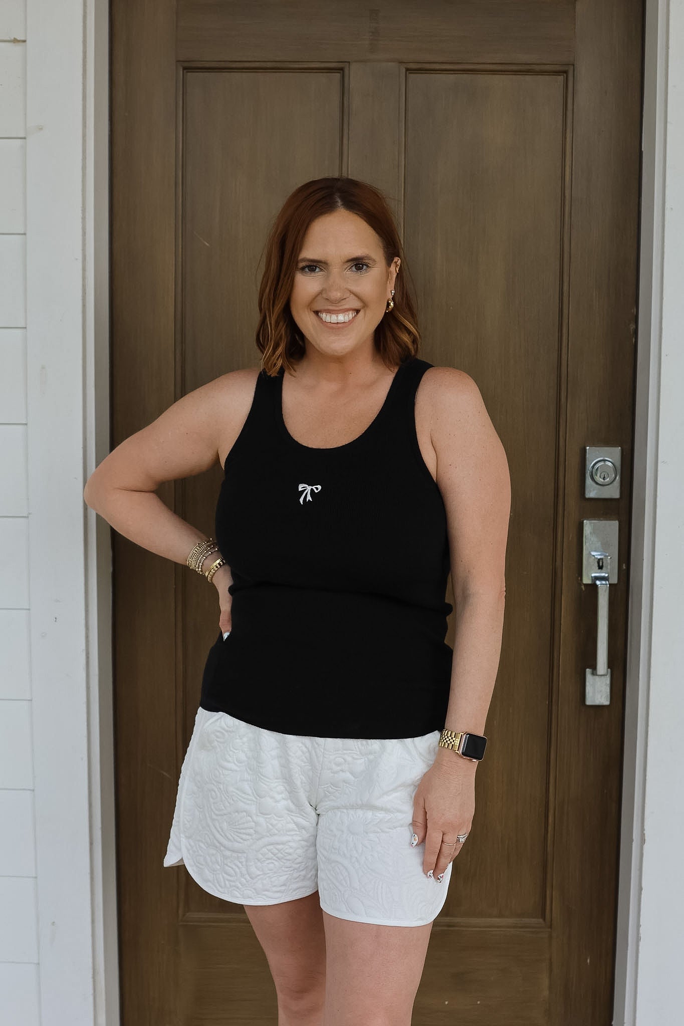 Stitched Bow Tank - Black