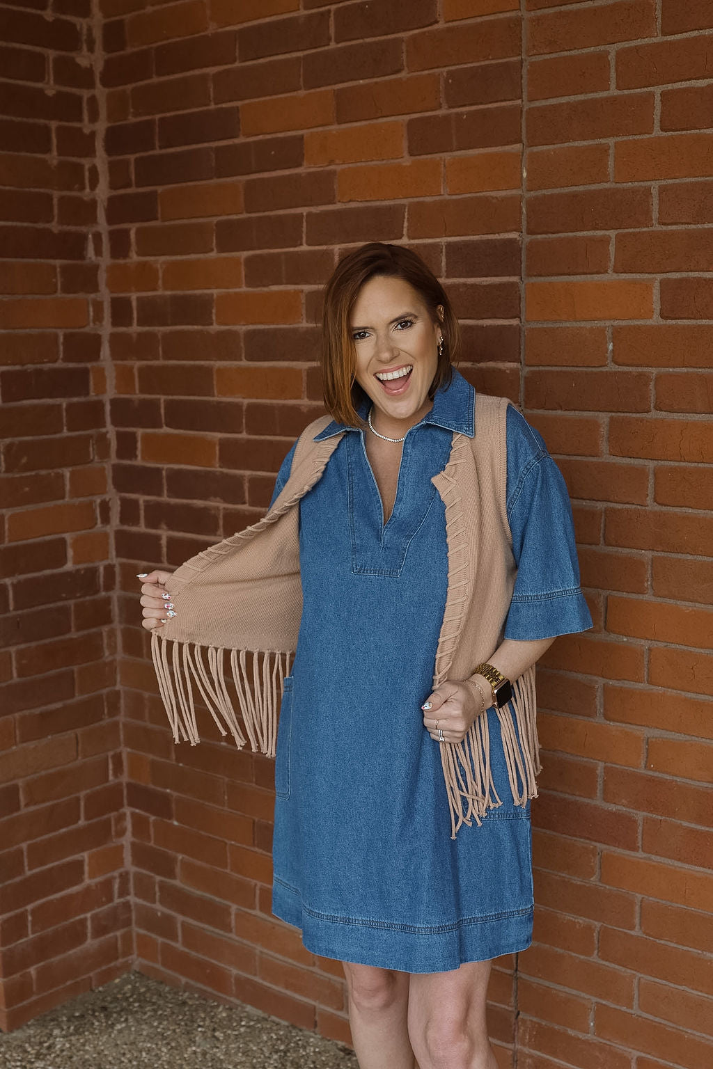 [Dear John] Cheyenne Fringe Sleeveless Vest - Mocha