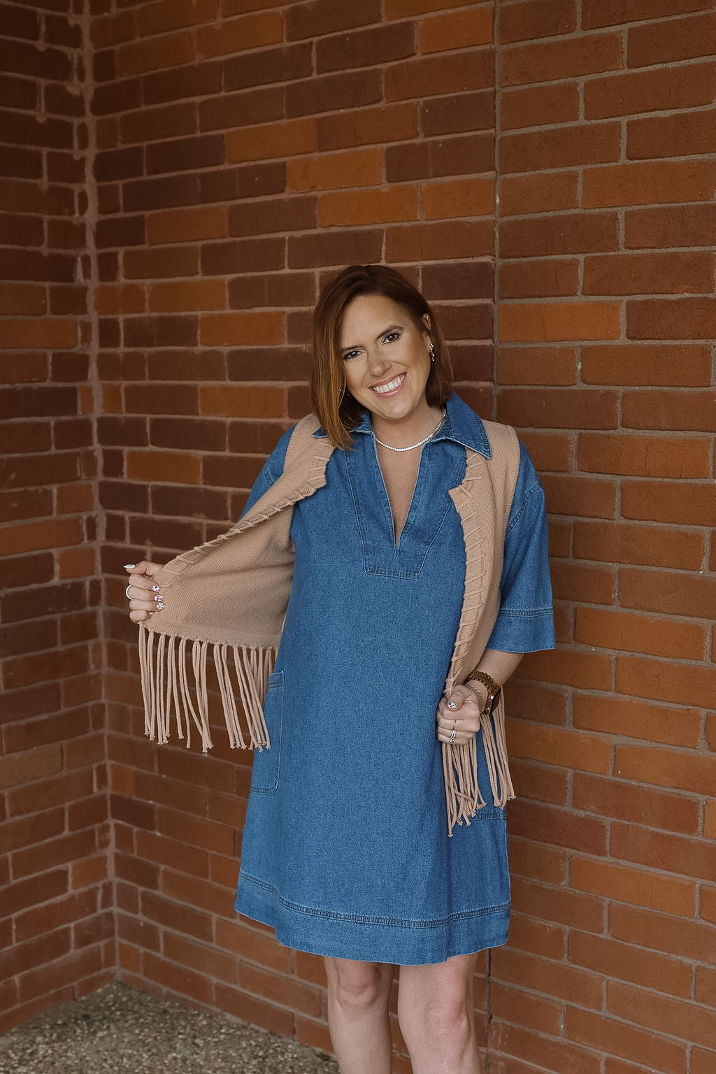 [Dear John] Cheyenne Fringe Sleeveless Vest - Mocha