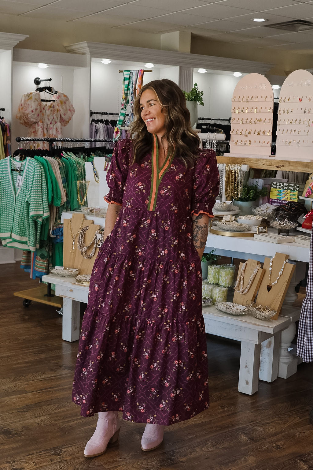 Plum Floral Maxi Dress