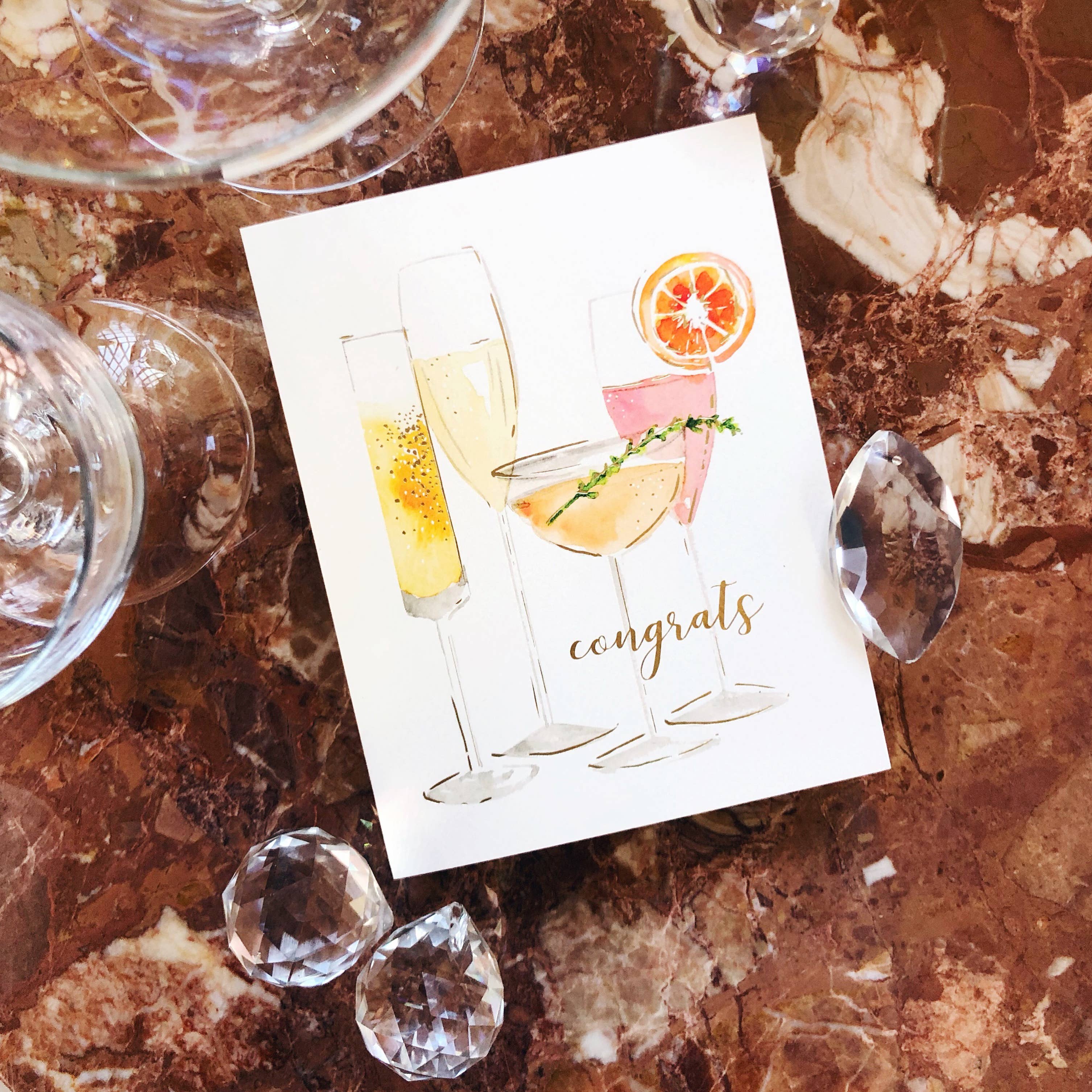 Bubbly Congrats Greeting Card | Love Cheers Wedding Card