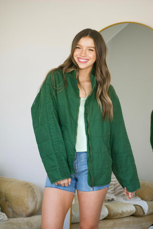 Quinn Quilted Jacket- Green