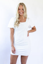 Paige Puff Sleeve Dress - White