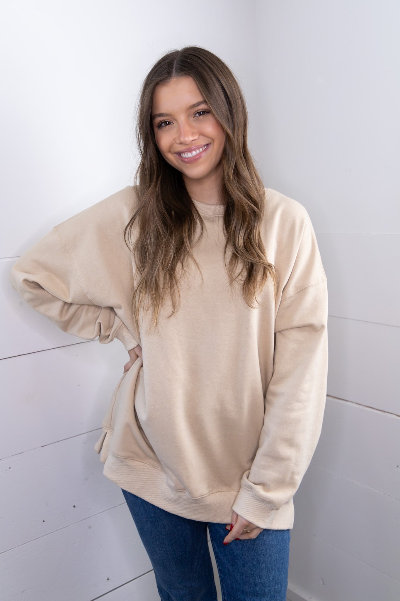 Oversized Pullover- Taupe