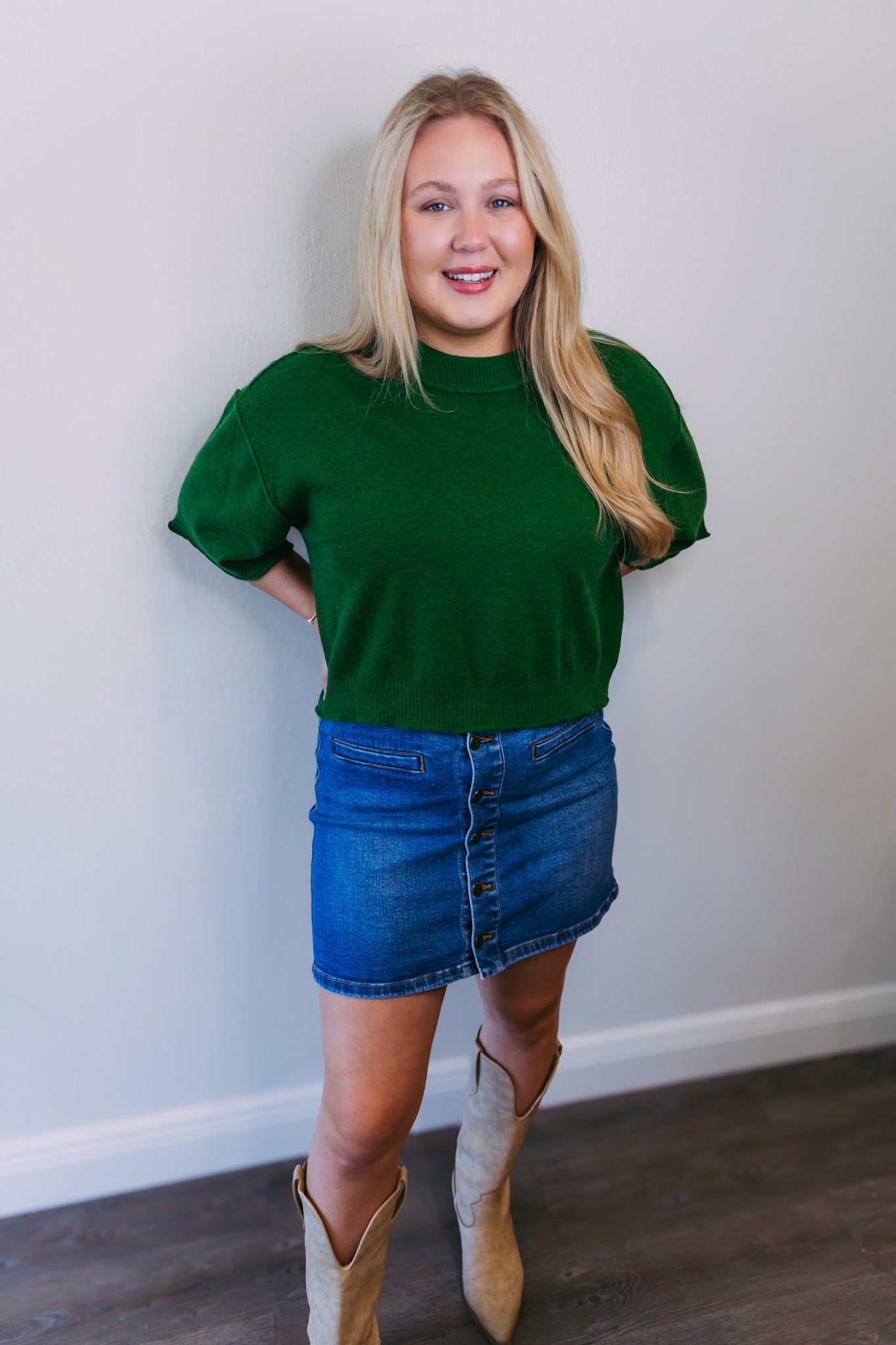 Chrissy Lightweight Sweater Top - Pine