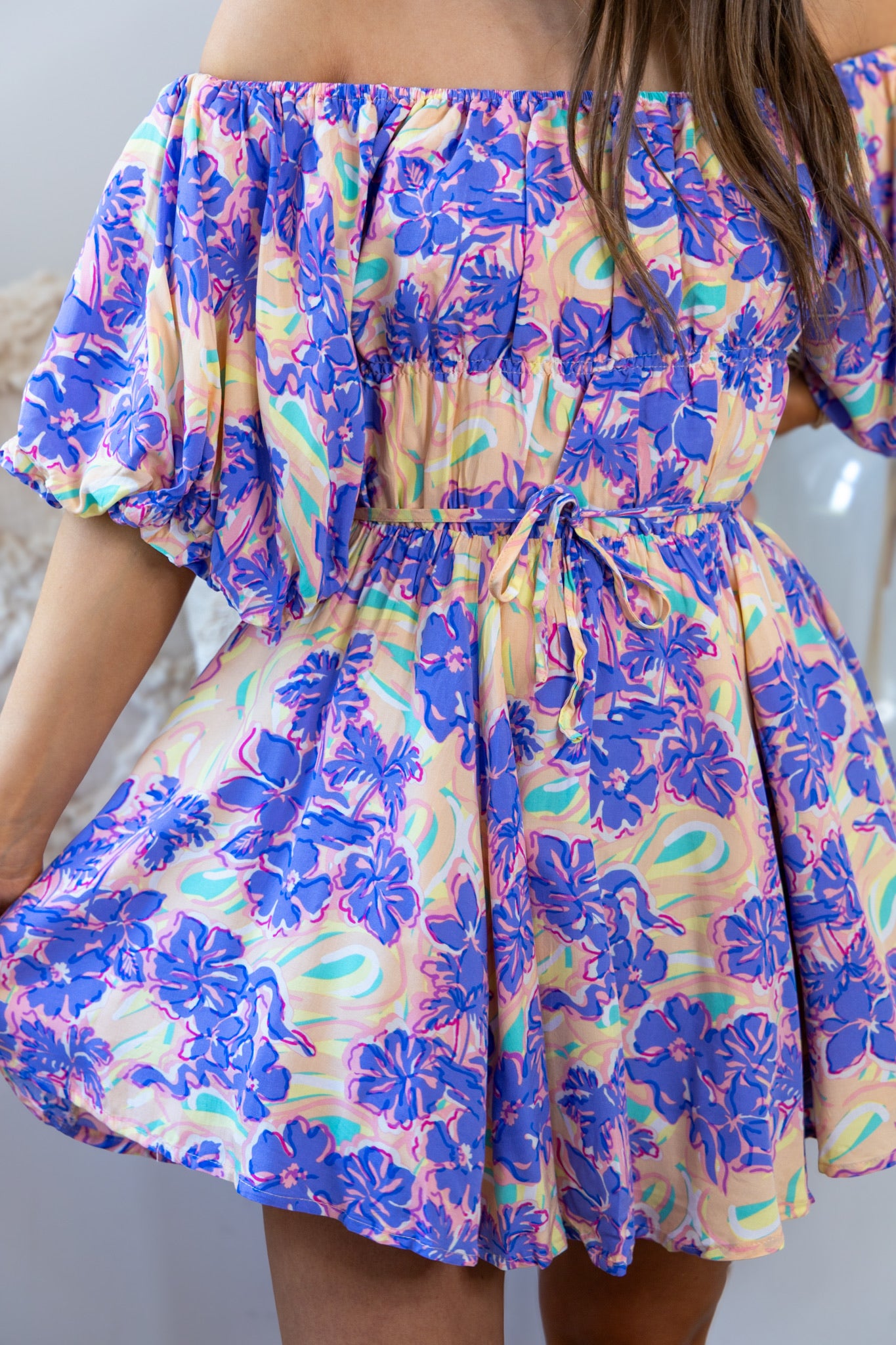 Augusta Mini Dress - Lavender Nude