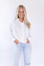 Twisted Button Front Blouse - White