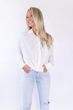 Twisted Button Front Blouse - White