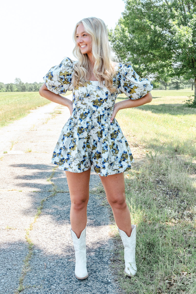 Blossom Bubble Sleeve Romper