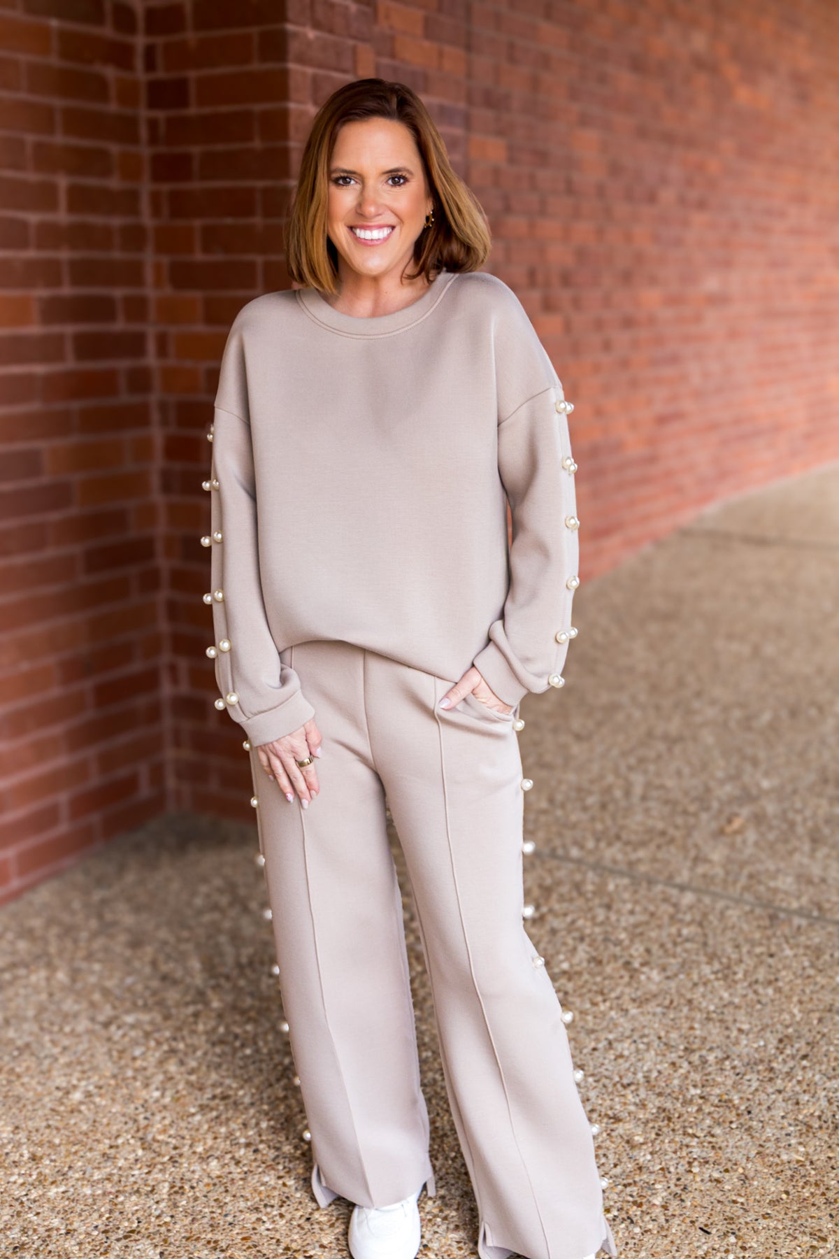 Farrah Pearl Pant - Taupe