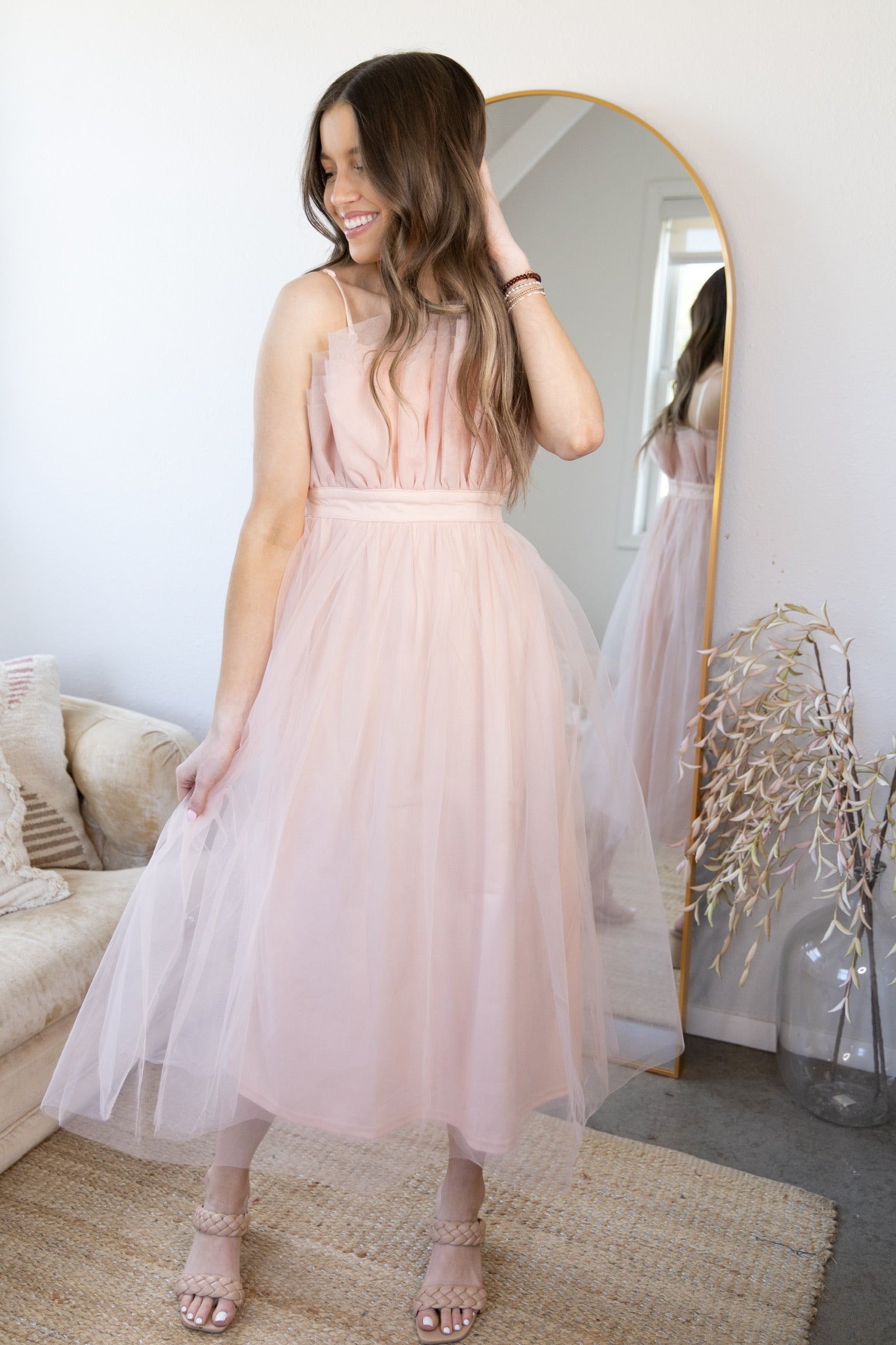 Tulle Me Around Maxi Dress - Blush