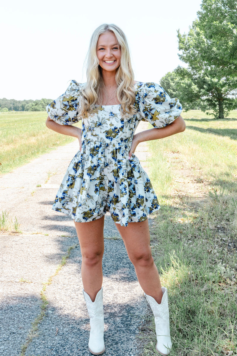 Blossom Bubble Sleeve Romper