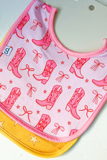 Pink Boots Bib Set