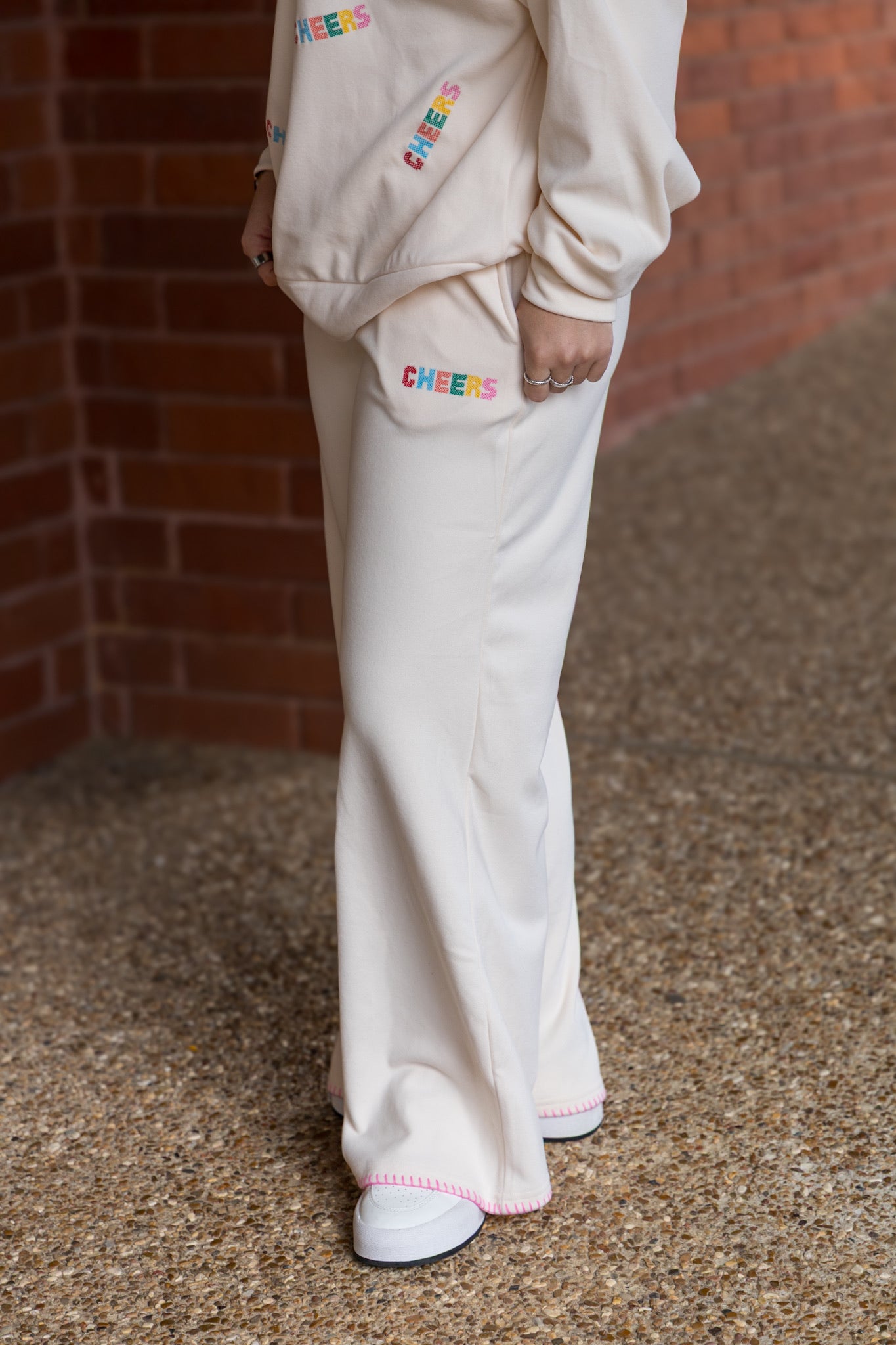 Cheers Embroidered Sweatshirt + Jogger Set - SOLD AS SET