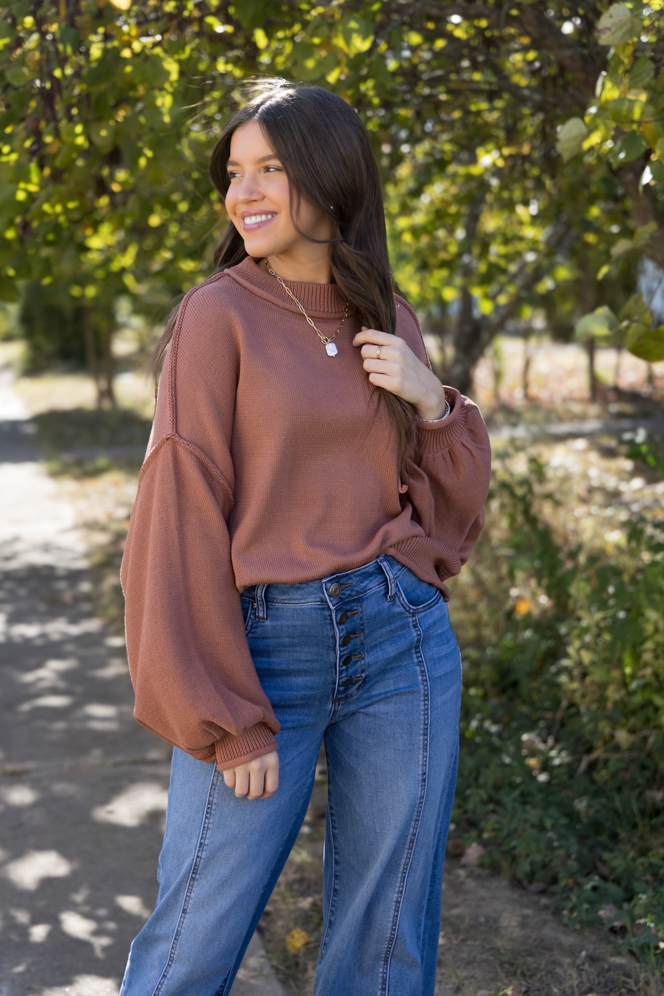 Roan Oversized Sweater- Terracotta