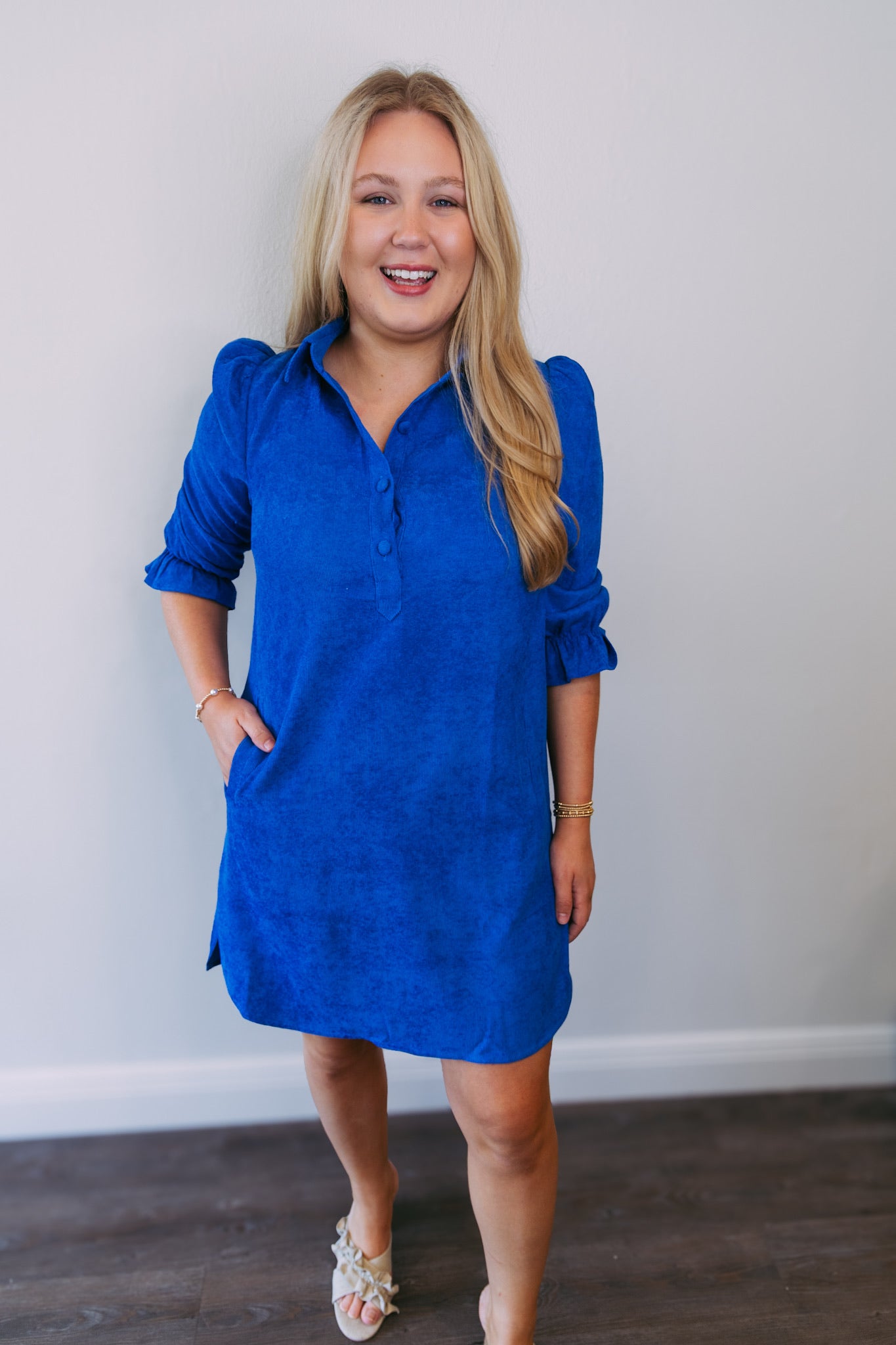 Royal Placket Collar Dress