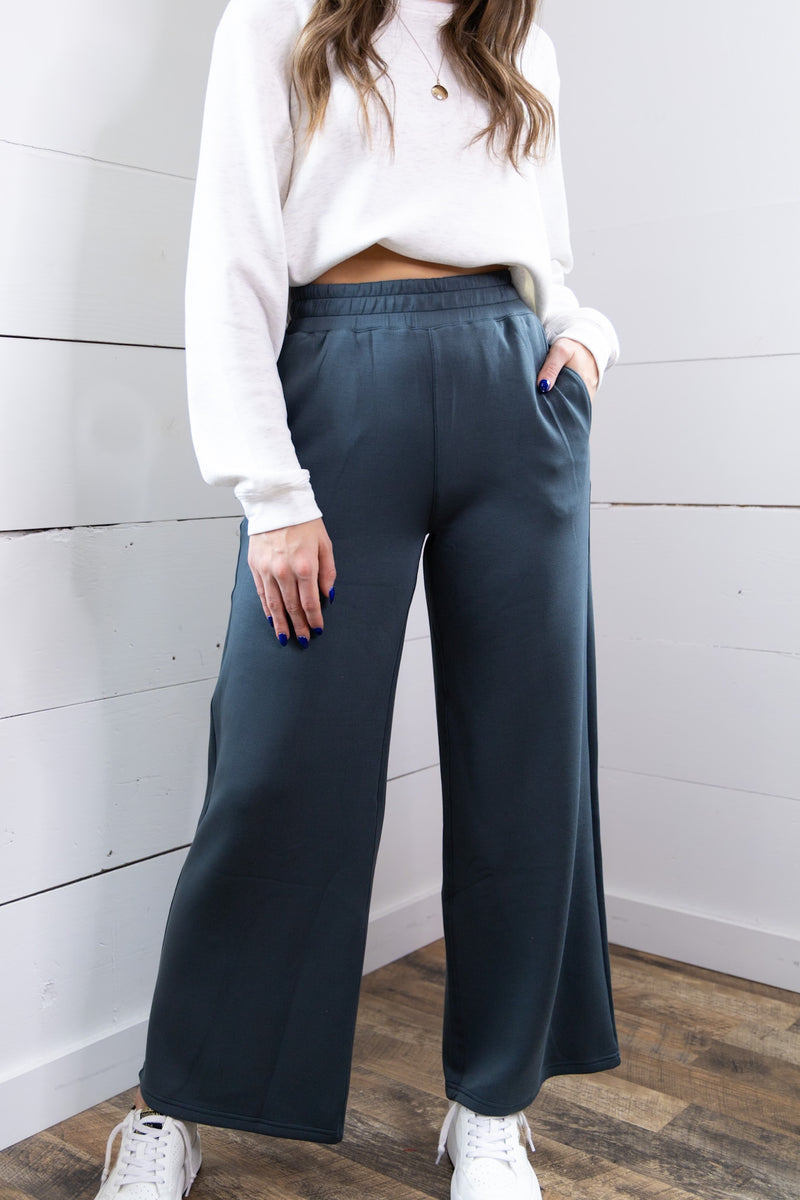 Mountain Grey Cloud Fleece Flare Pant